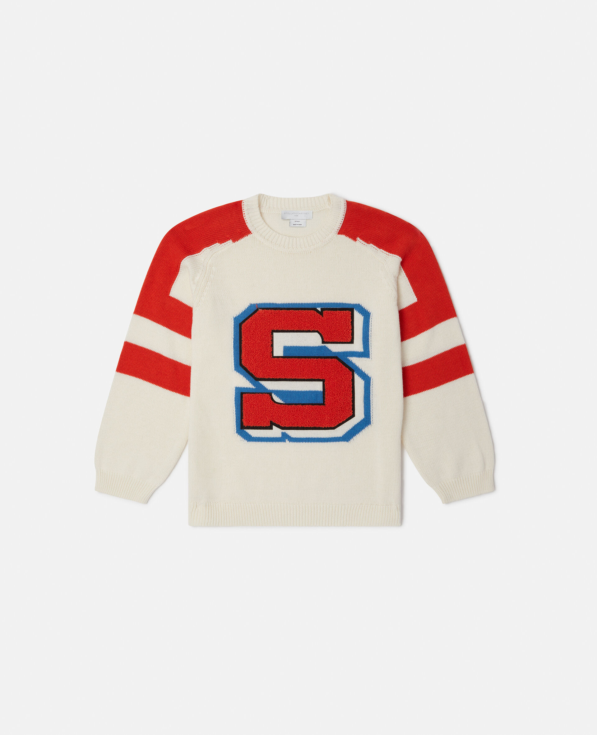 Brand Initial Knitted Jumper-Cream-large image number 0