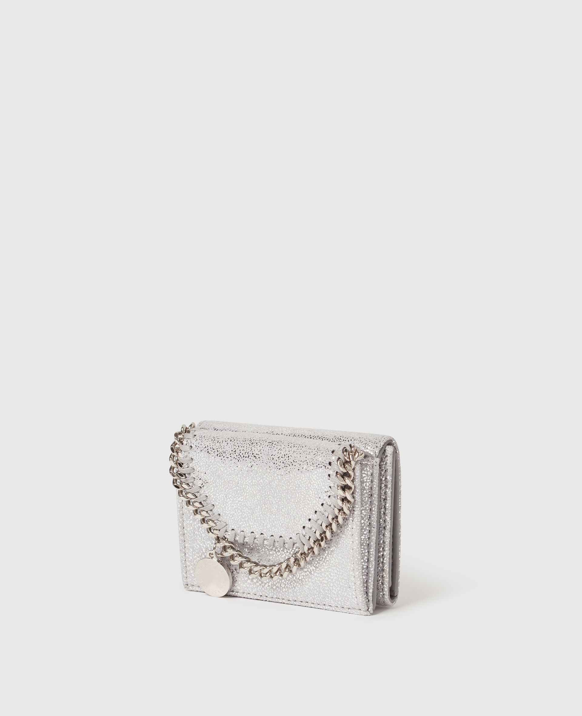 Falabella Dreifachfaltbrieftasche in Metallic-Optik-Silver-medium