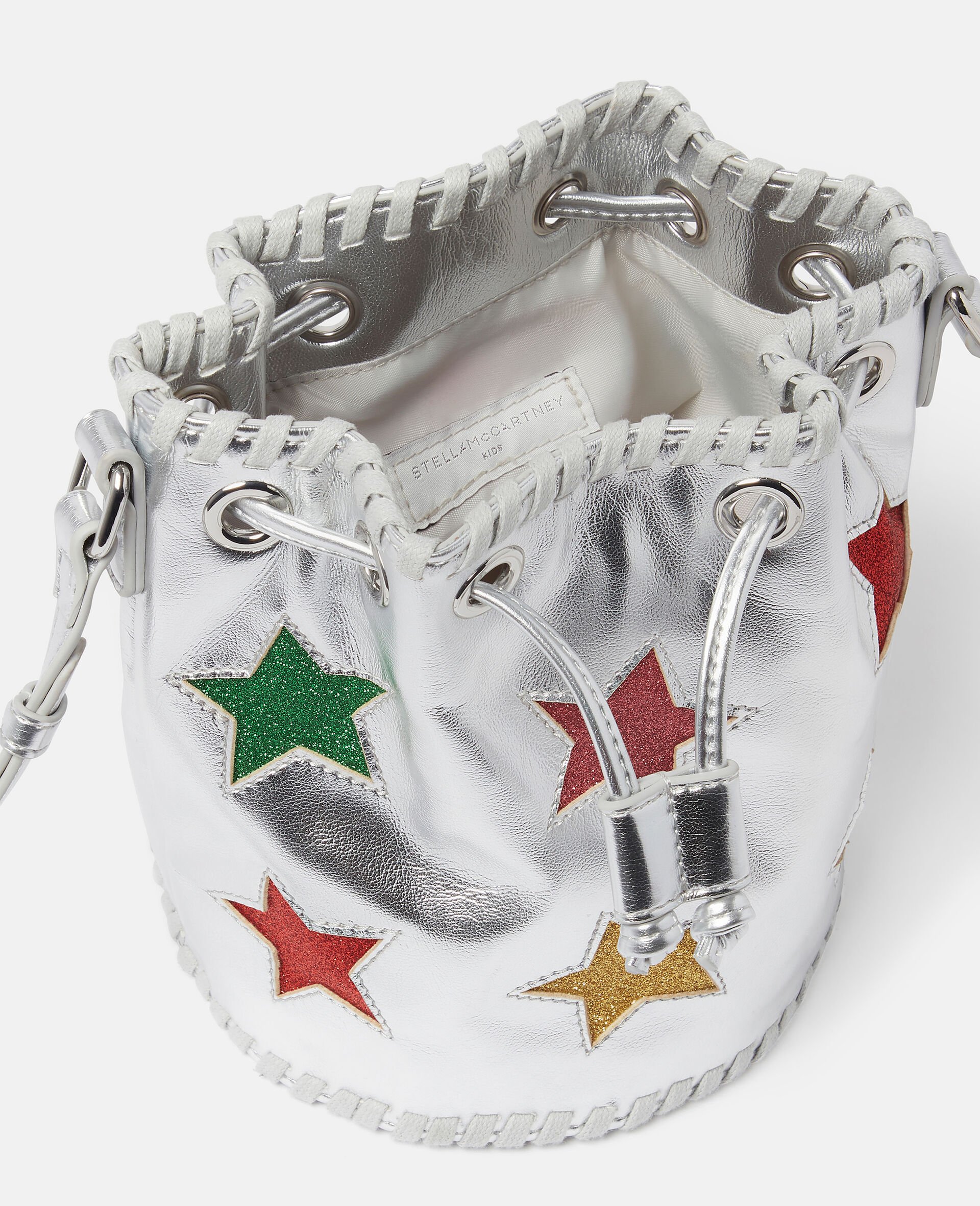 Metallic Stella Star Bucket Bag-Grey-large image number 3