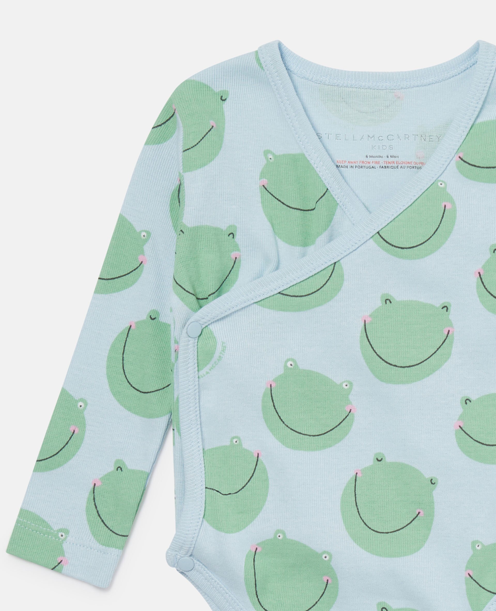 Frog Graphic Romper Set-Blue-large image number 3