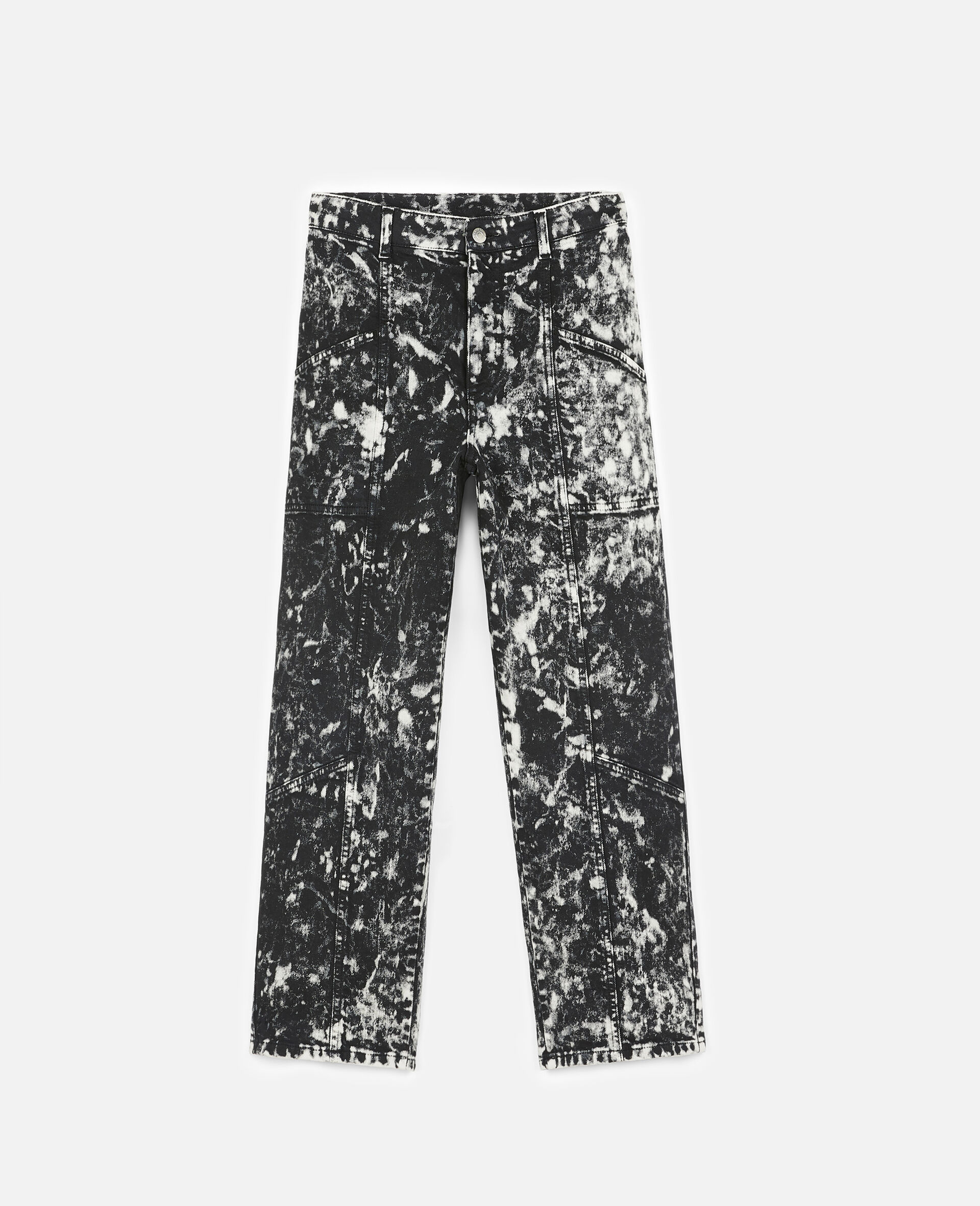 Cropped Denim Pants-Black-large