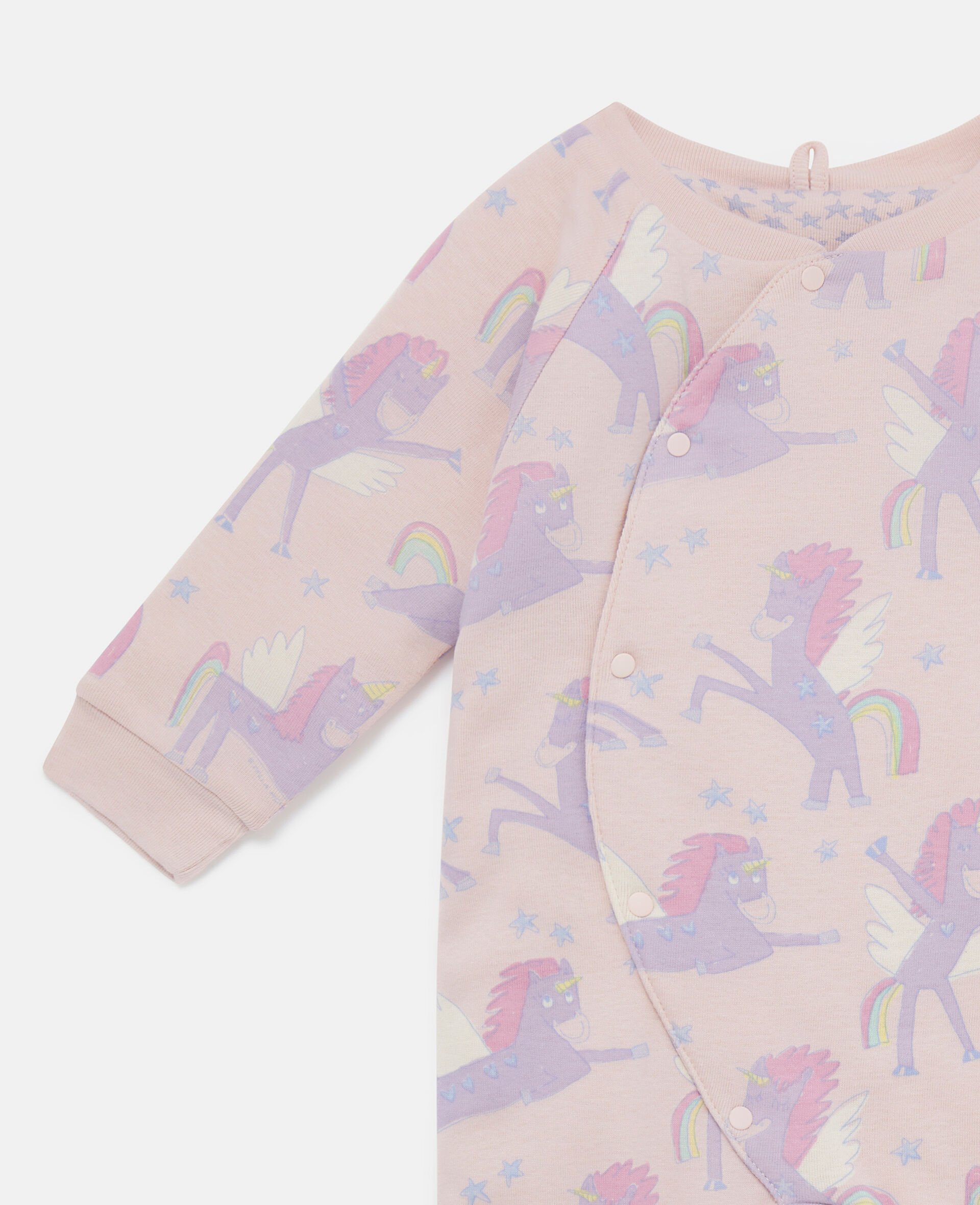 2 Pack of Unicorn and Star Print Sleepsuits-Pink-large image number 1