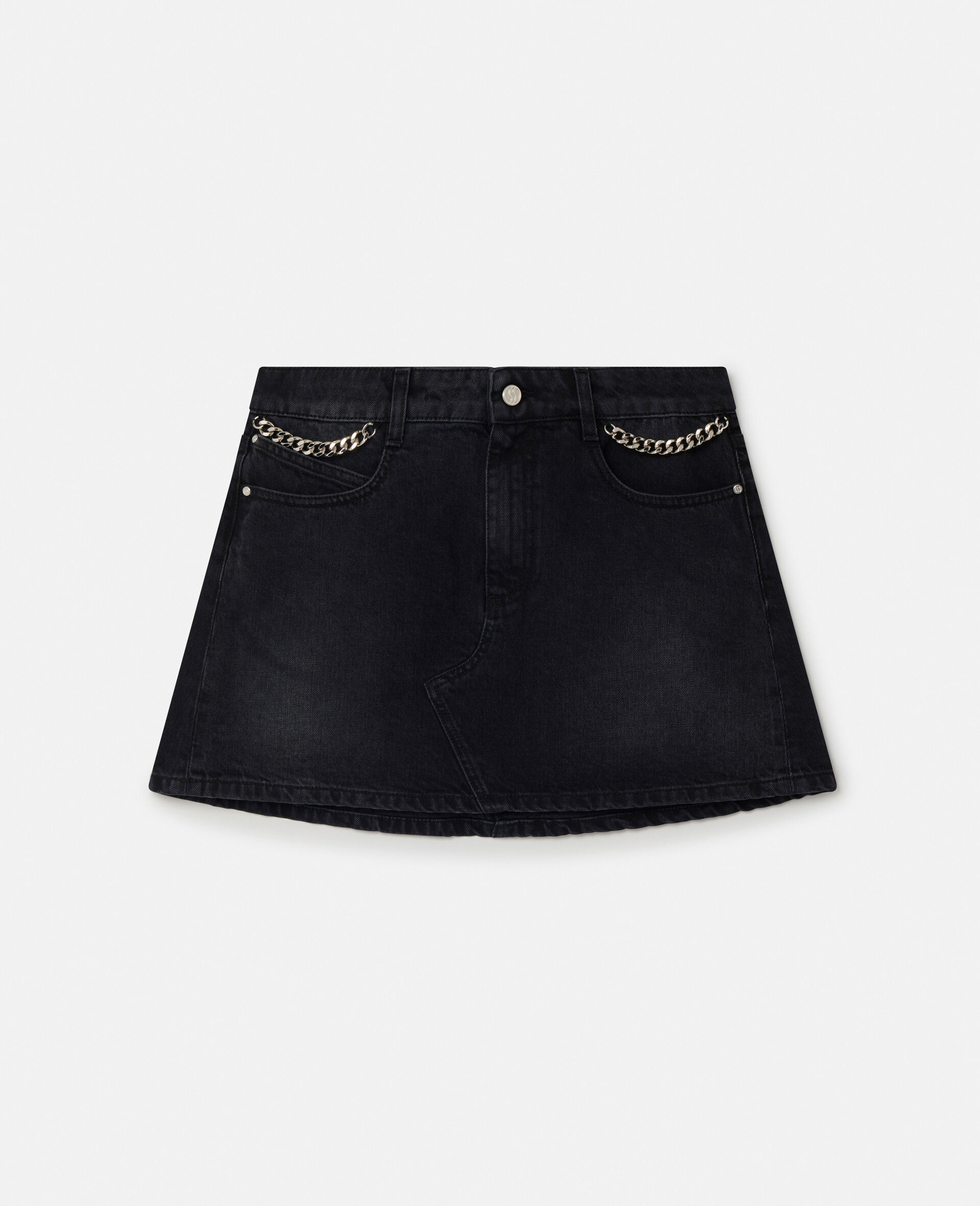 Falabella Denim Mini Skirt-Black-medium