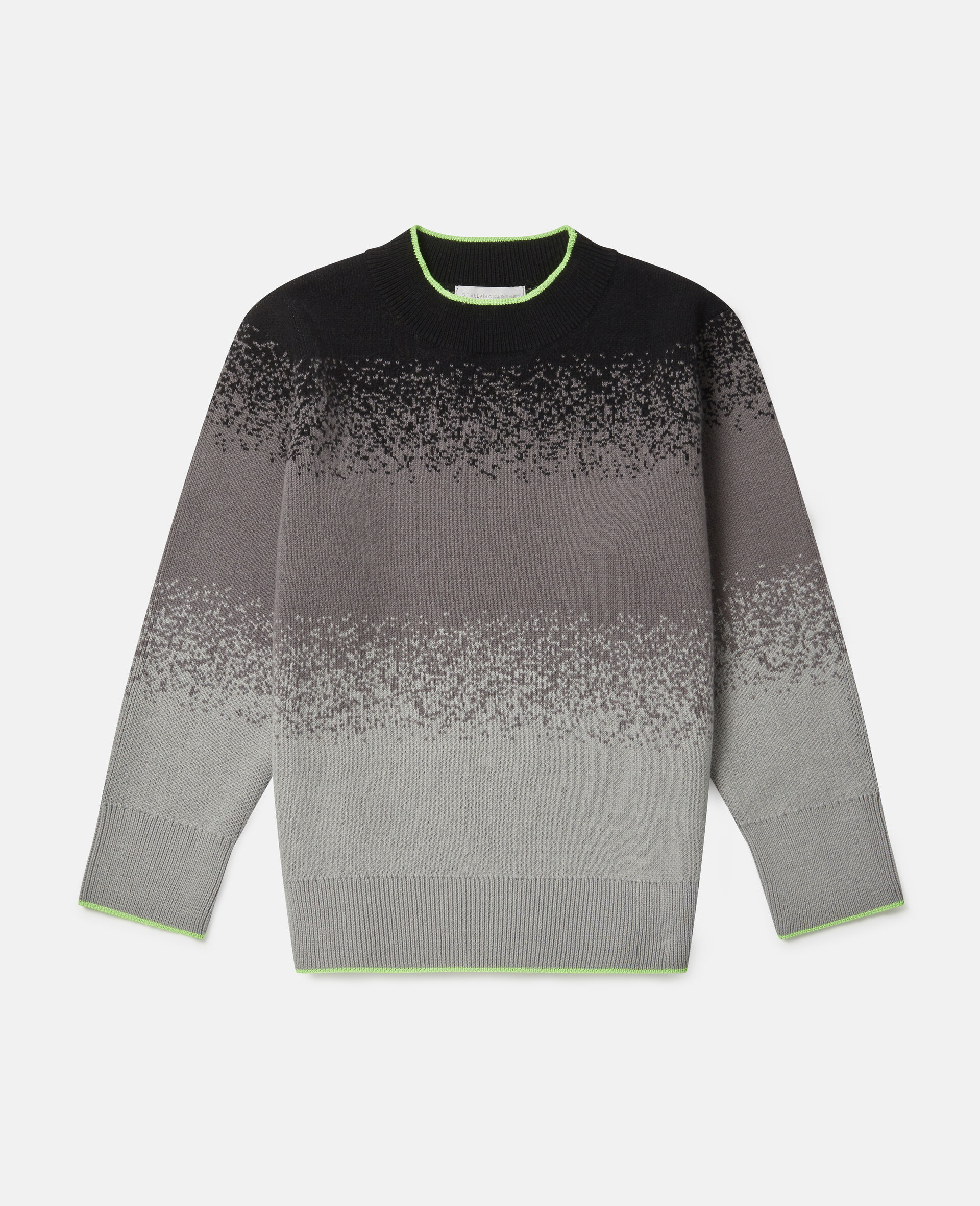 Spray Painted Effect Oversized Knit Sweater-Grey-large