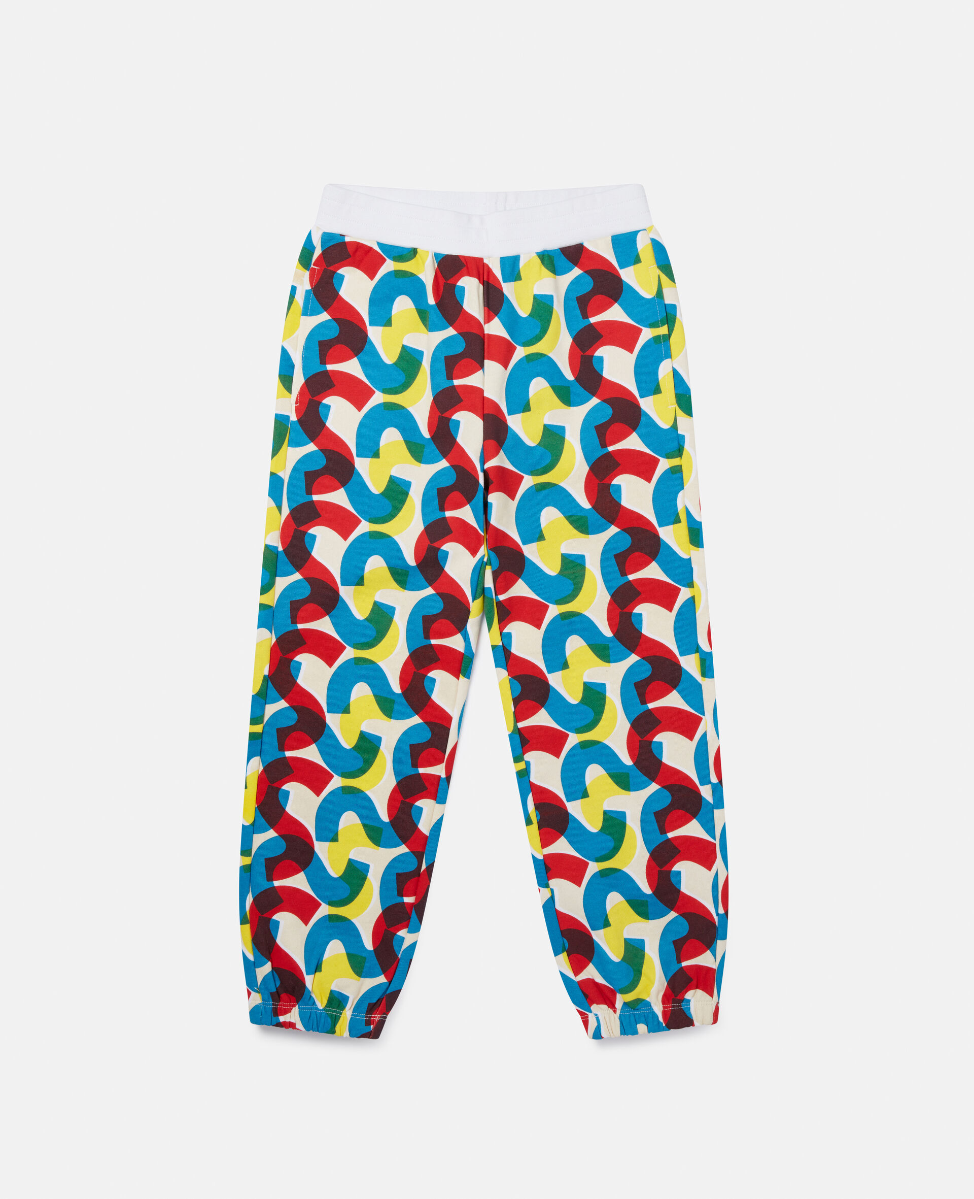 3D S Print Fleece Joggers-White-large image number 0