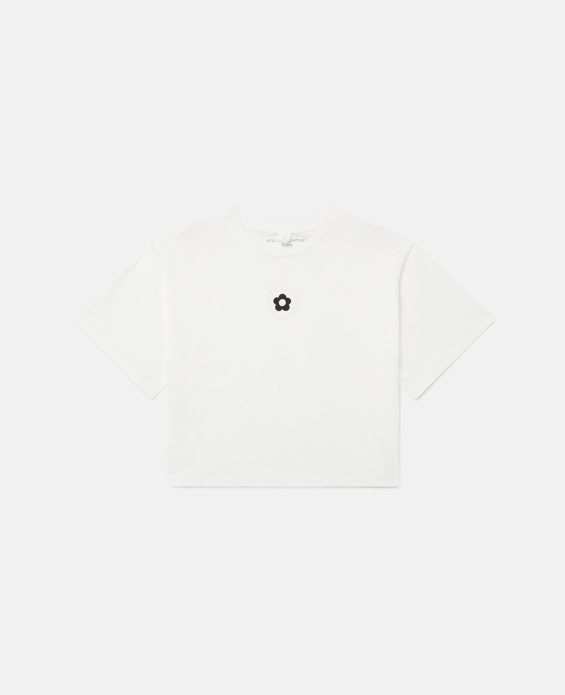 Floral Graphic Cropped T-Shirt-White-large image number 0