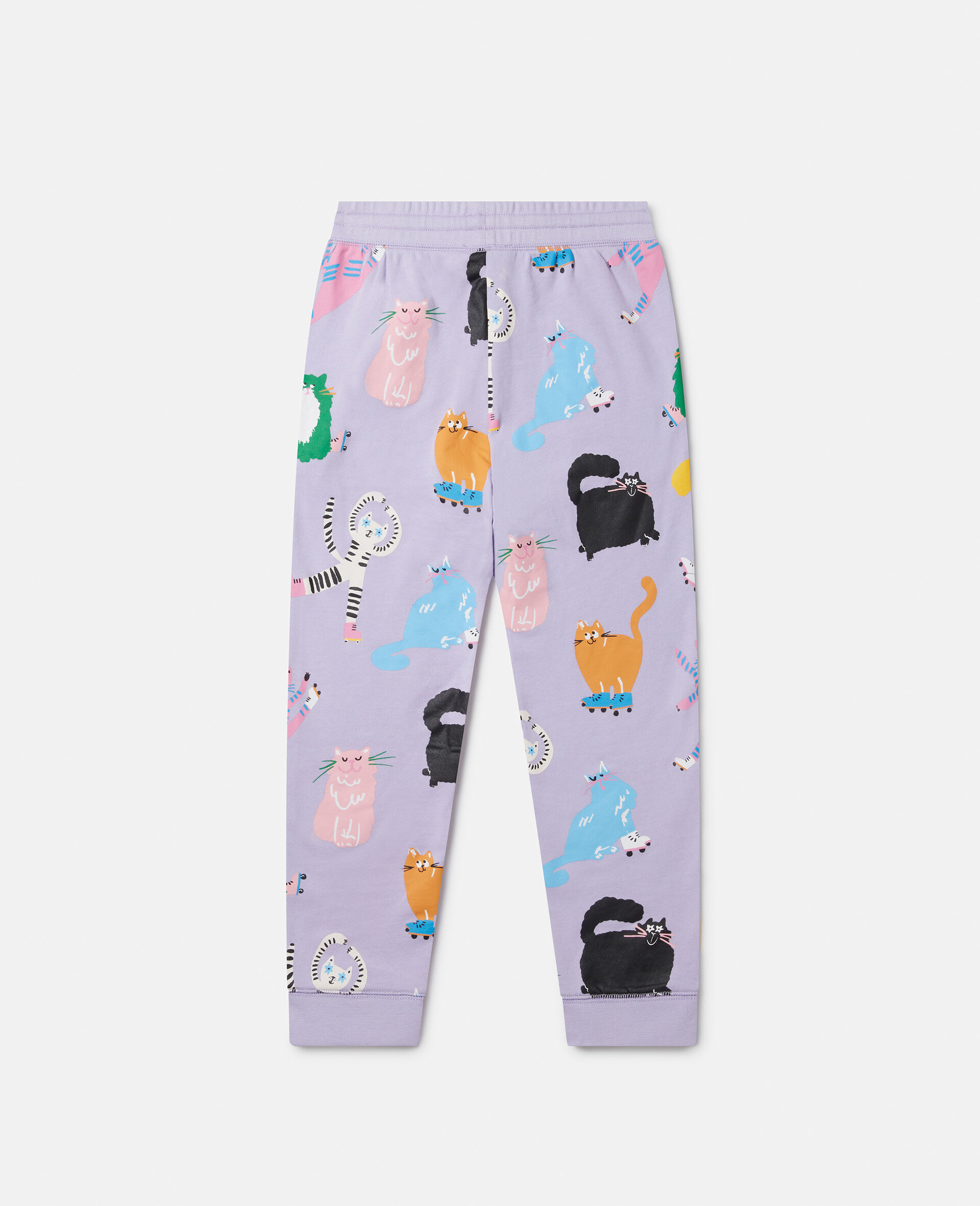 Cats Print Joggers-Purple-large image number 2