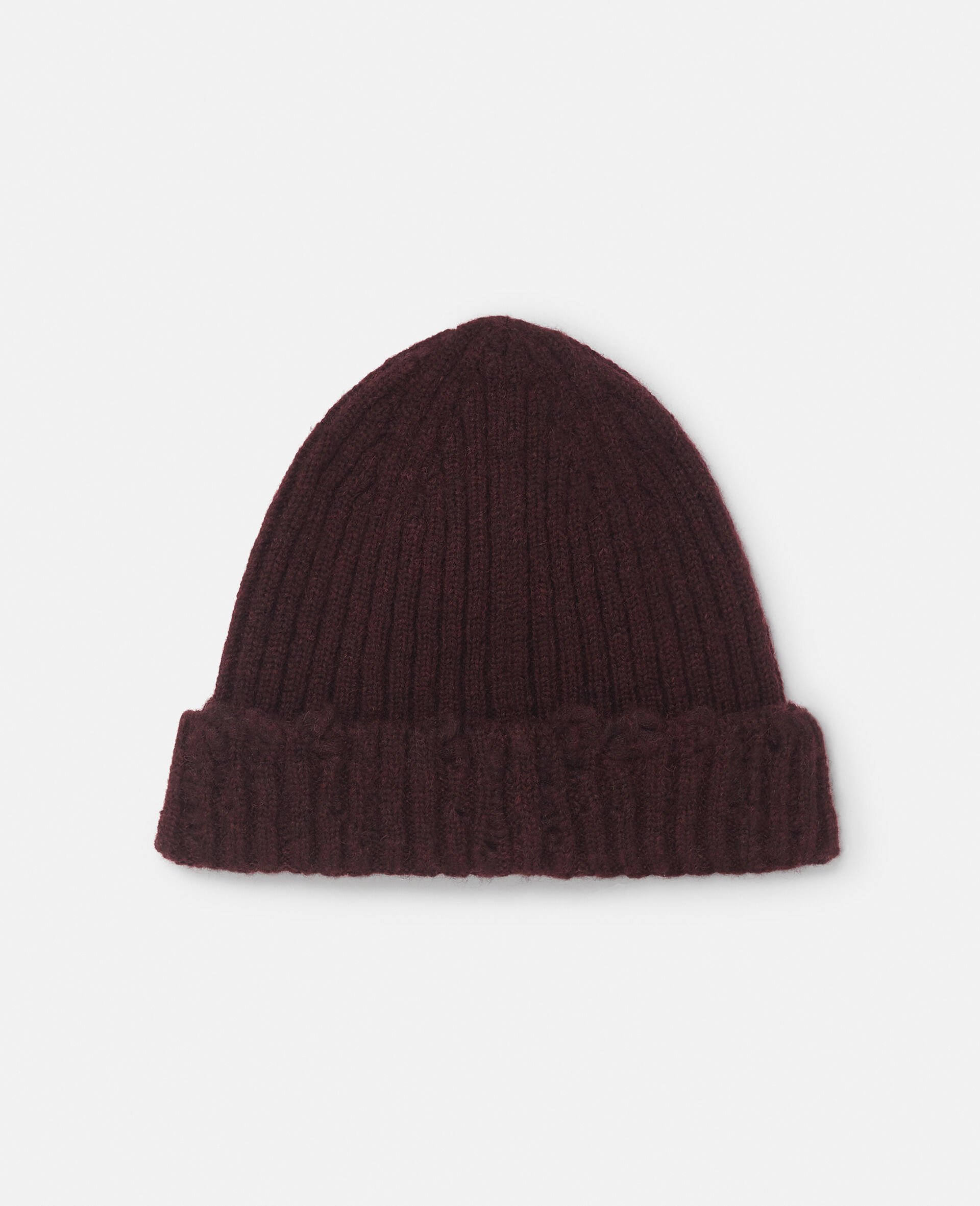 Distressed Ribbed Knit Beanie -Grey-large Distressed Ribbed Knit Beanie -Grey-large image number 1