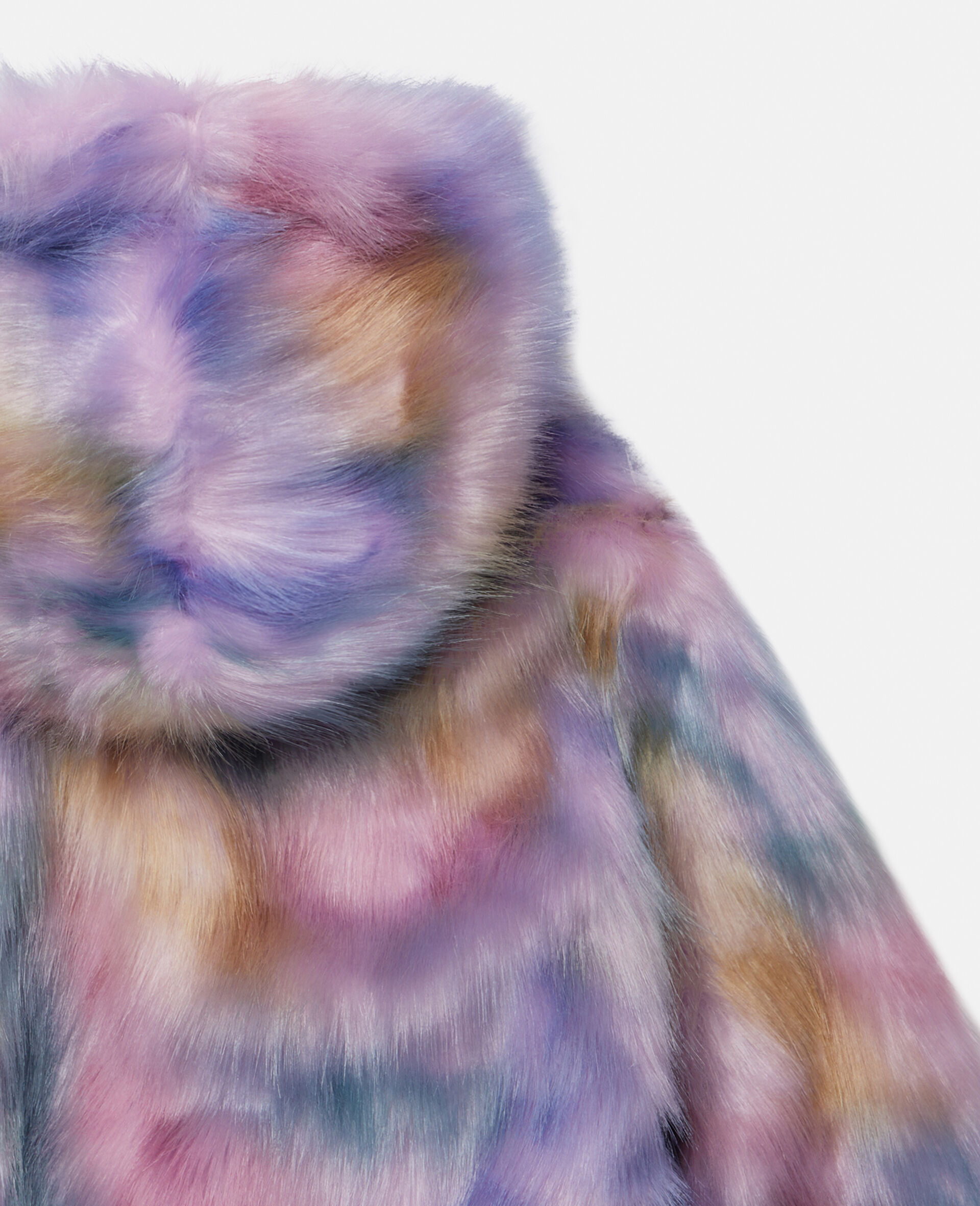 Women Multicolour Spray Paint Faux Fur Coat Stella McCartney US