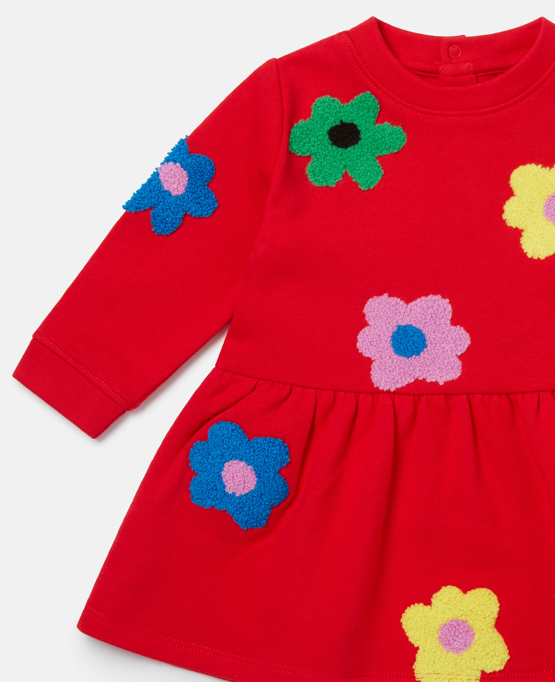 Women Red Flower Embroidered Fleece Dress Stella McCartney AU