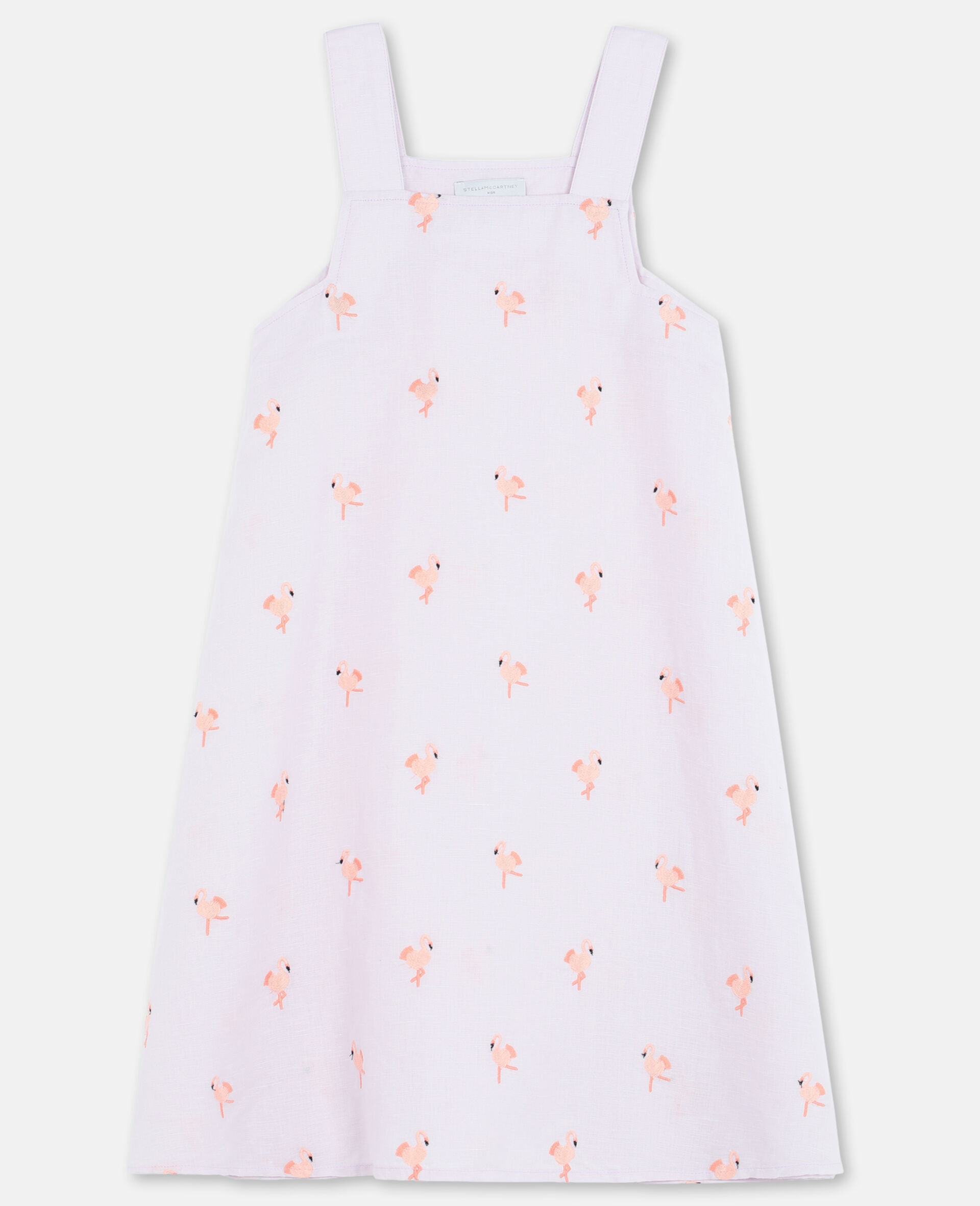 Kleid mit Flamingo-Stickerei-Rose-large