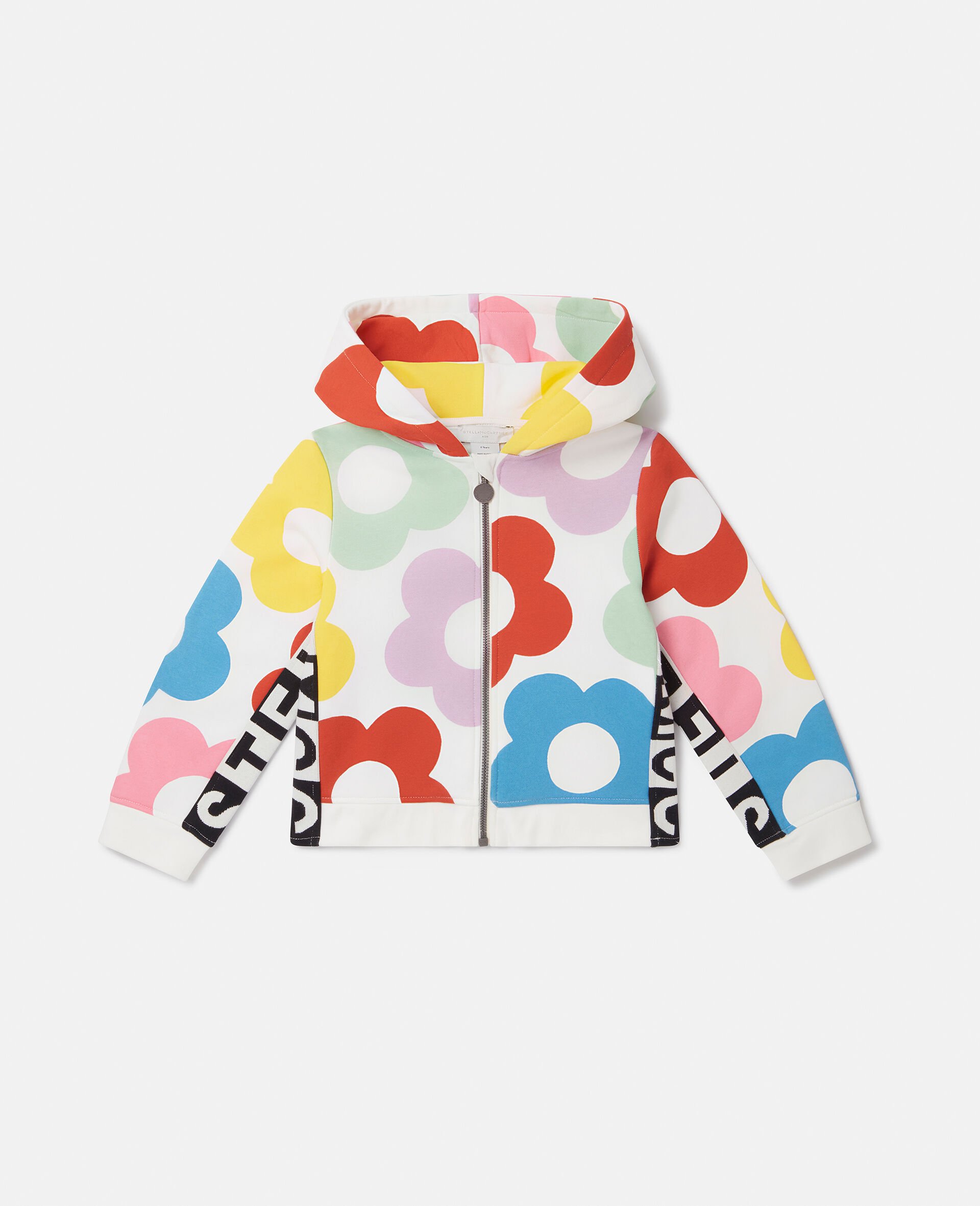 Floral Pattern Hooded Sweatshirt-Multicolour-large image number 0