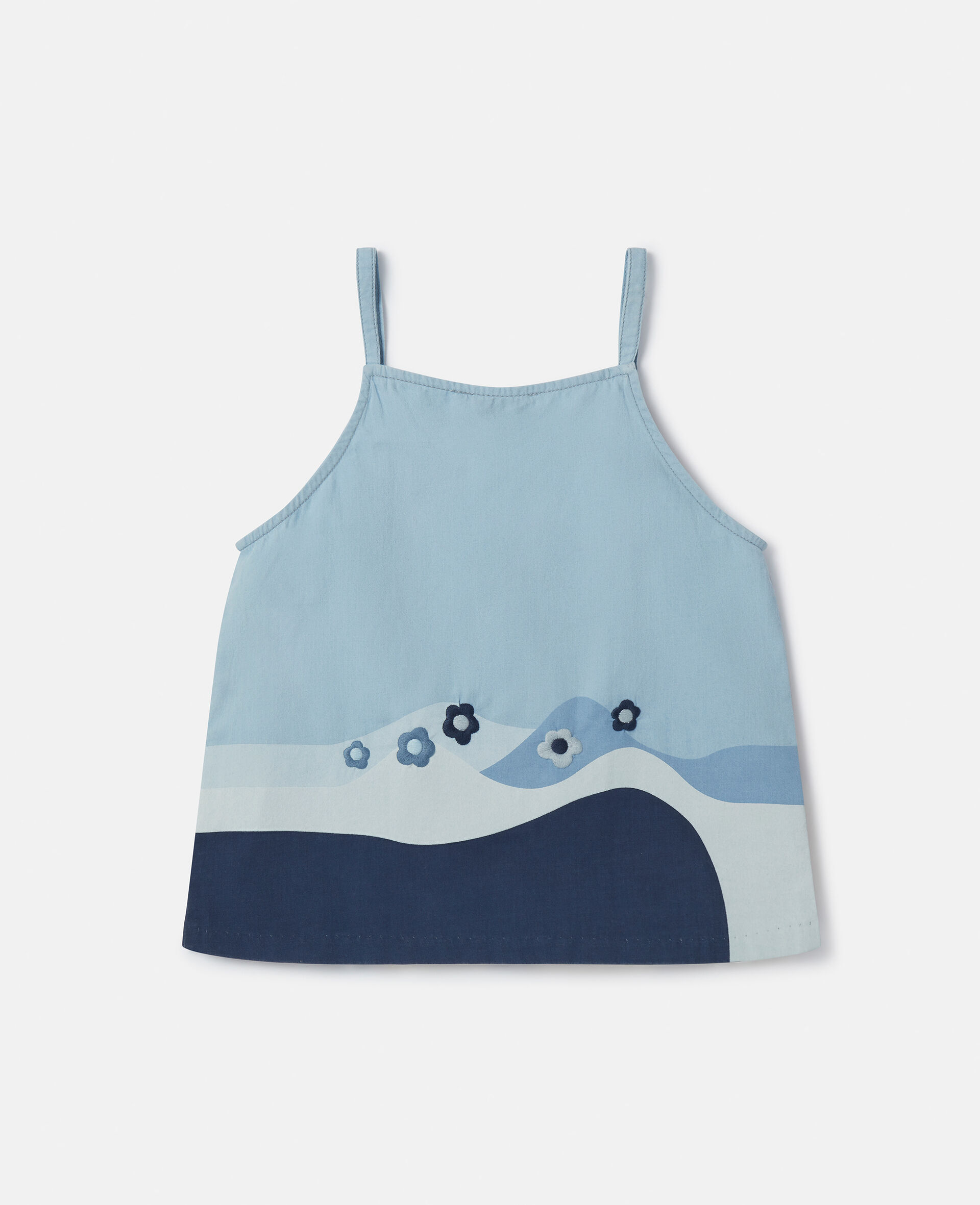 Landscape Patchwork Chambray Cami Top-Blue-large image number 2