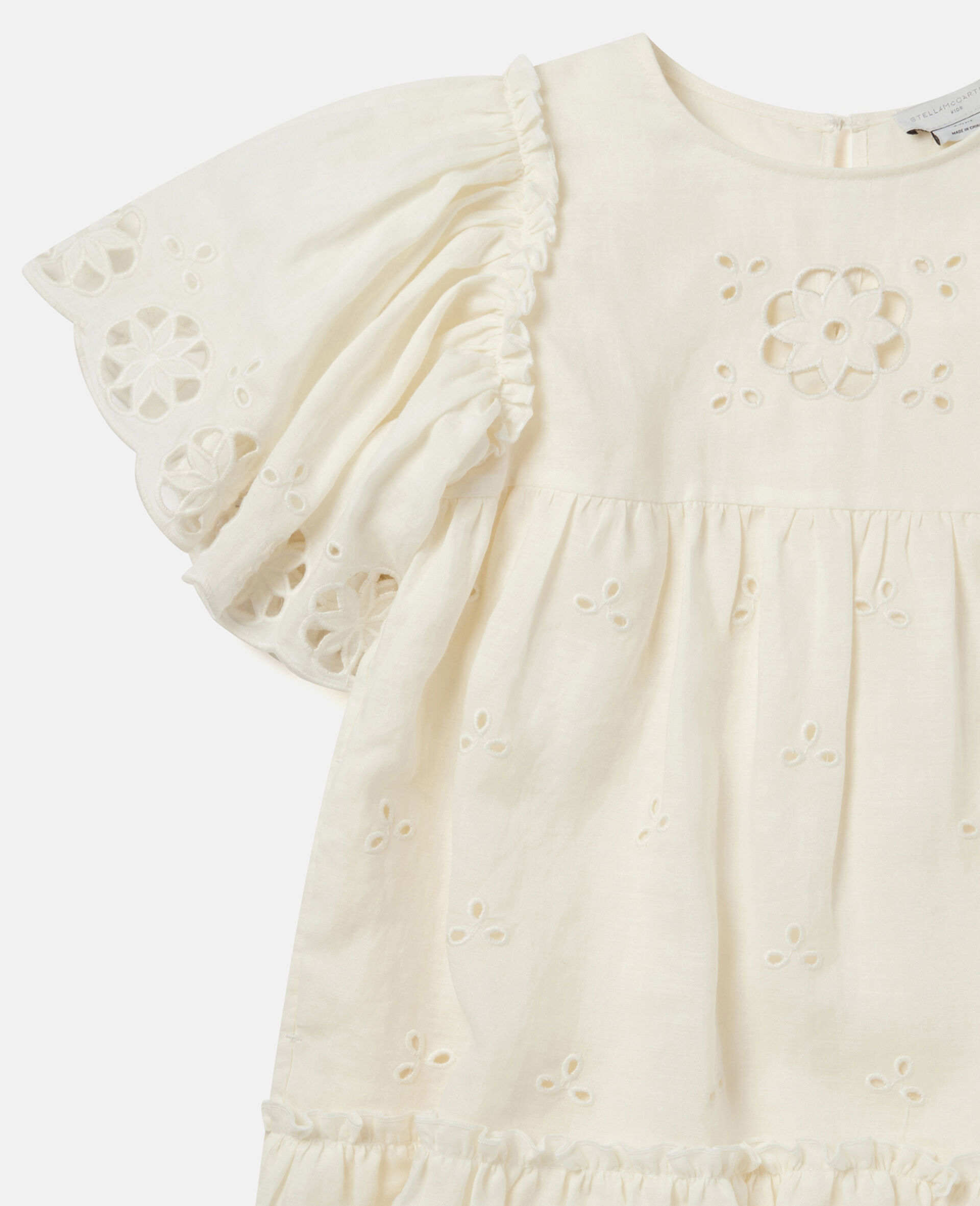 Broderie Anglaise Frilled Dress-White-large image number 1