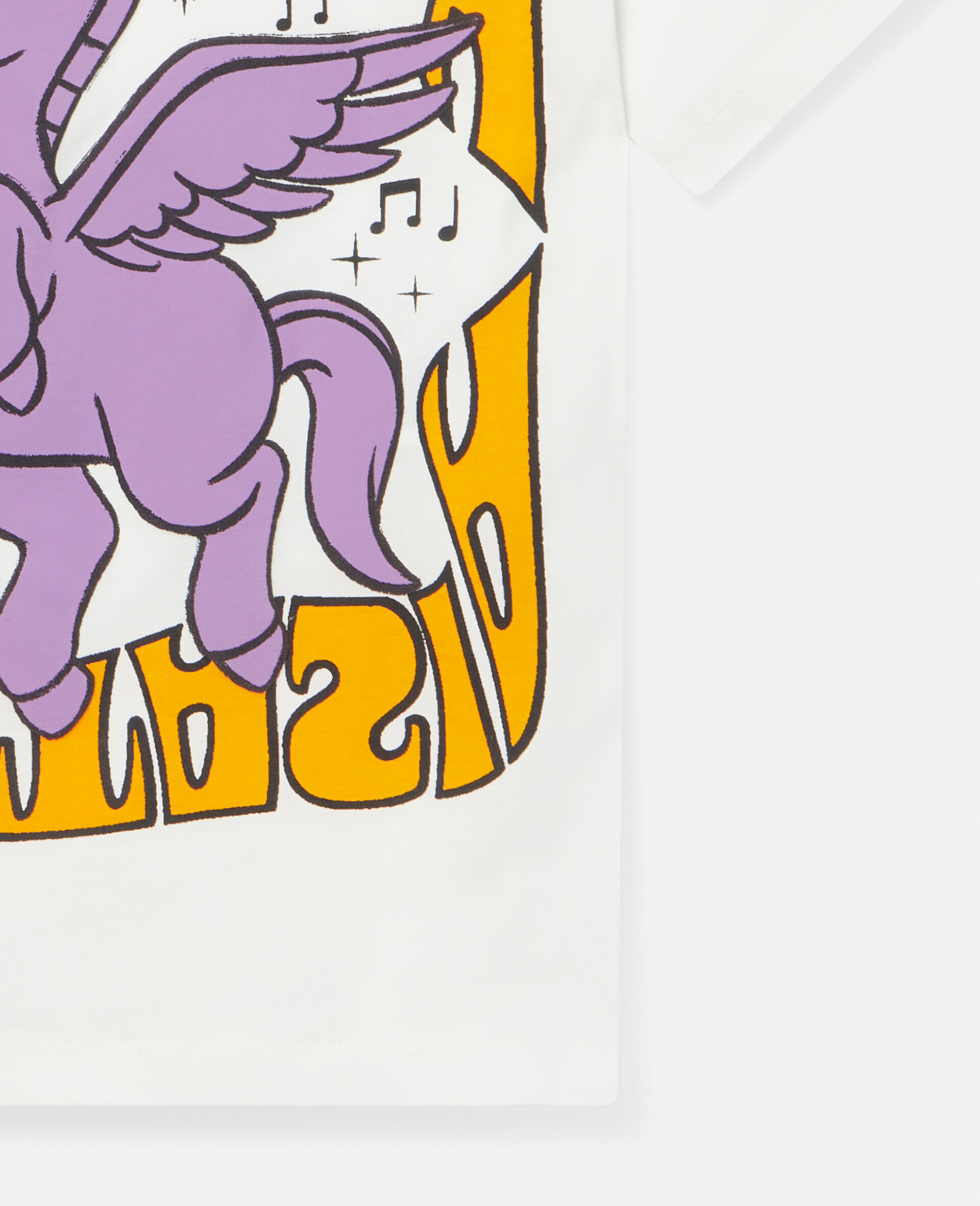 Fantasia Pegasus Print Cotton T‐shirt-White-large image number 1