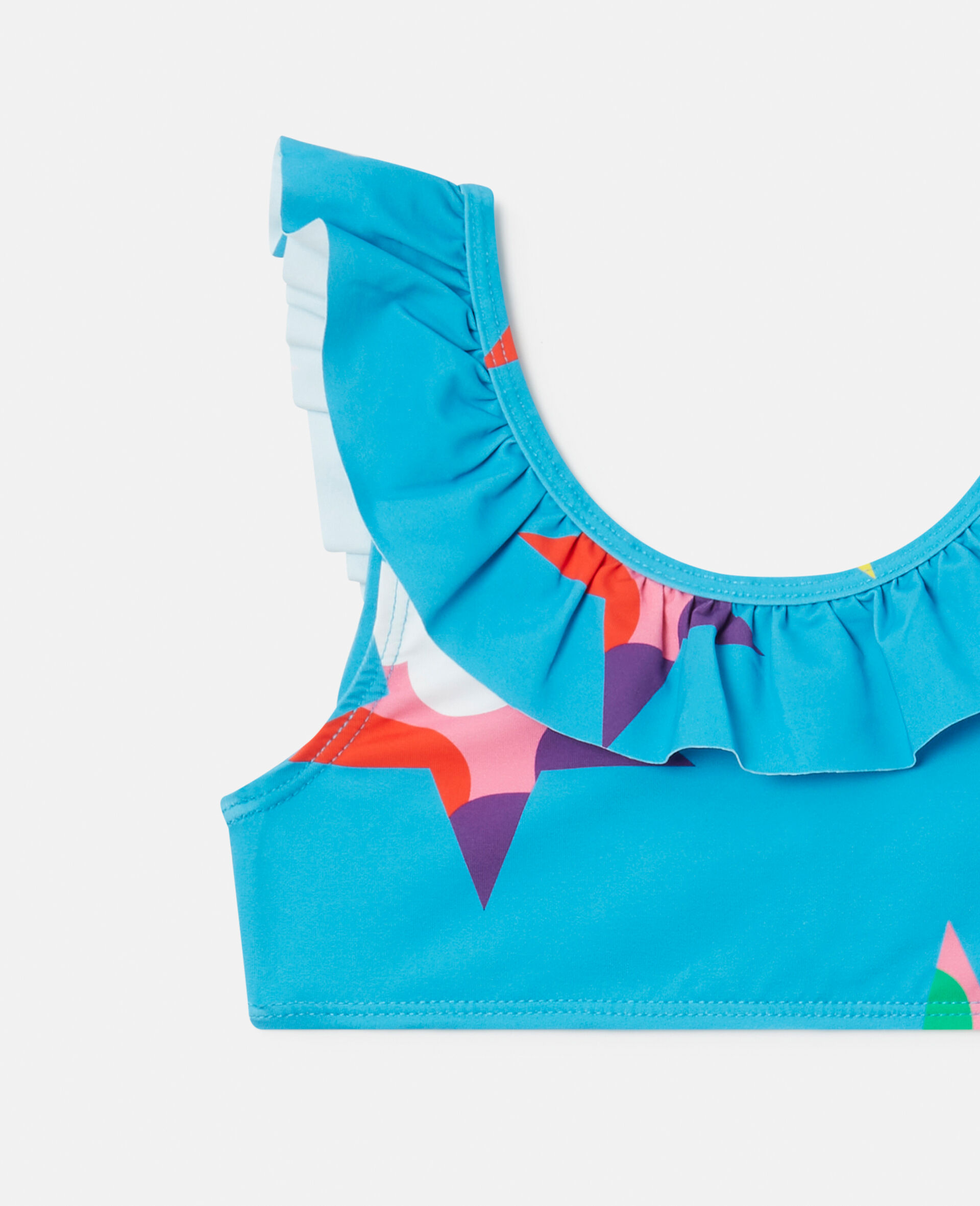 Star Print Ruffle Bikini-Multicolour-large image number 1