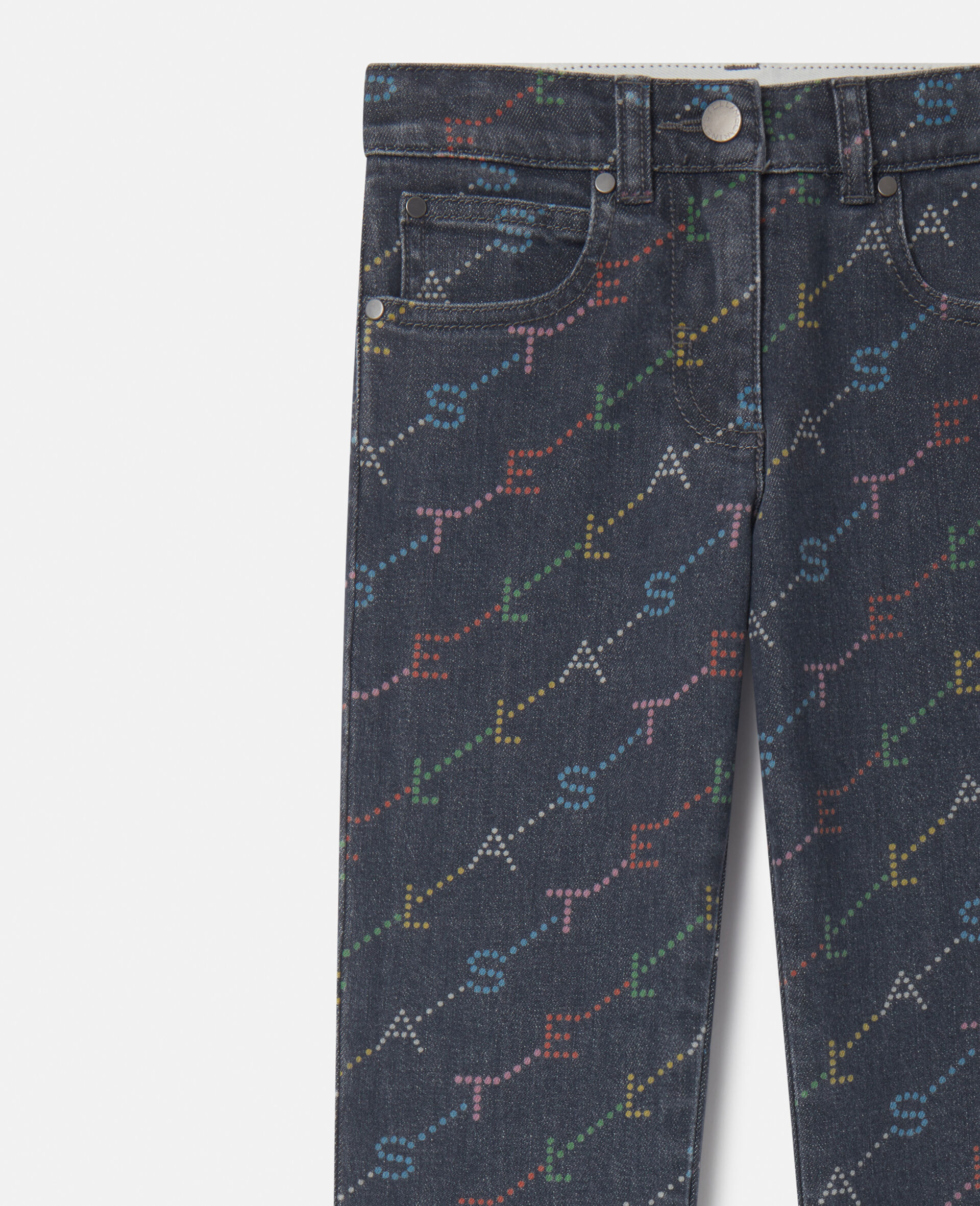 Logo Pattern Denim Jeans-Grey-large Logo Pattern Denim Jeans-Grey-large image number 1