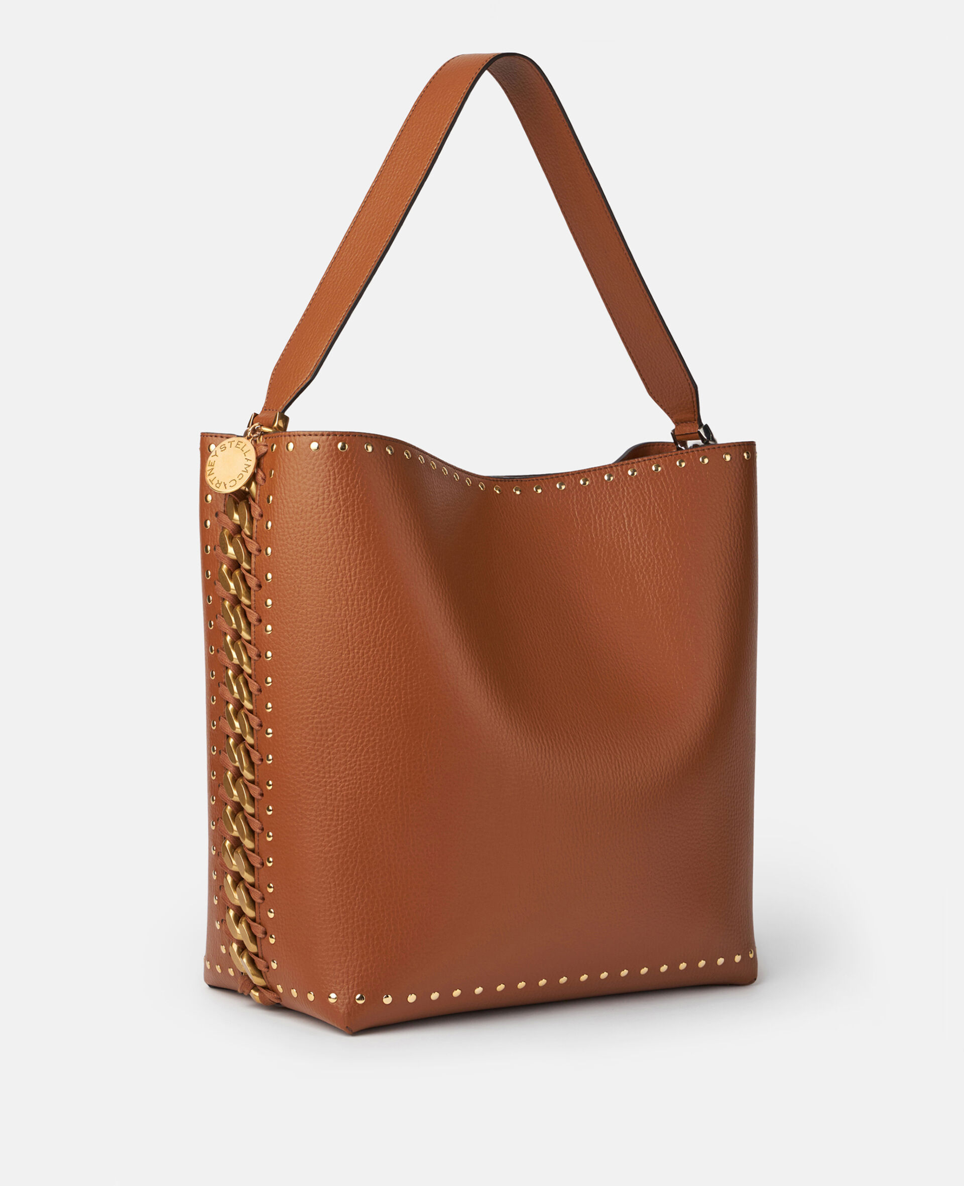 Frayme Studded Grainy Alter Mat Tote Bag-Black-large image number 1