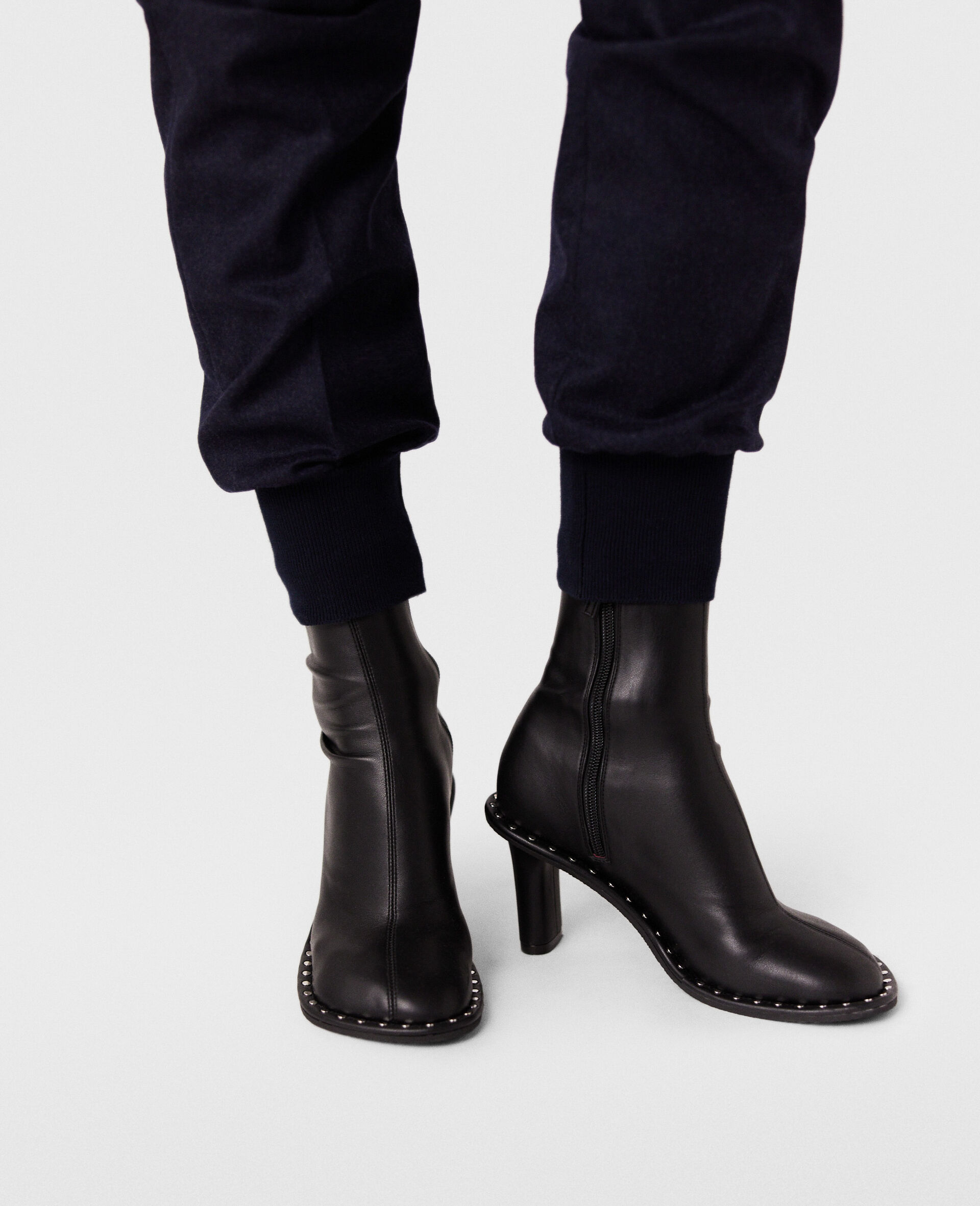 Elasticated Wool Joggers-Blue-large image number 3