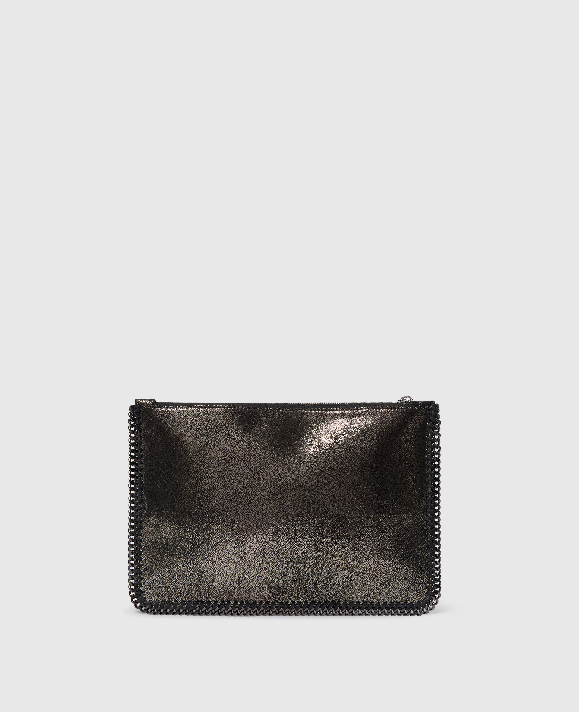 Falabella Metallic Zip Pouch-Grey-large image number 0
