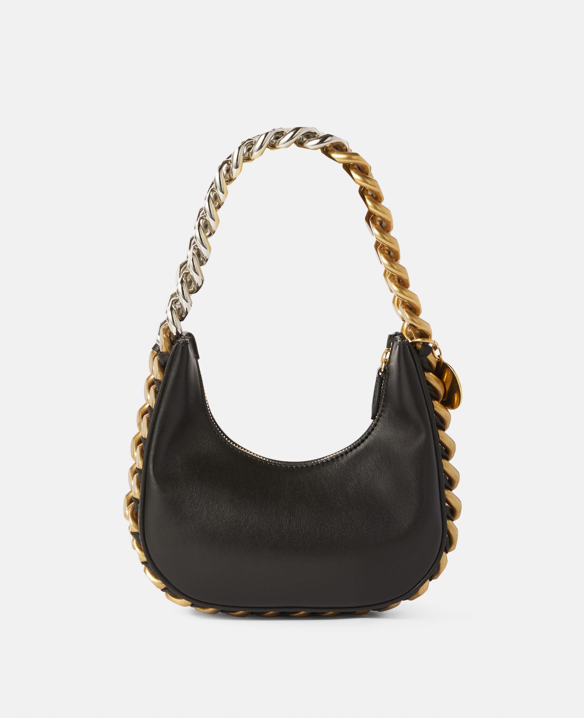 Women Black Frayme Mini Zipped Shoulder Bag | Stella McCartney US