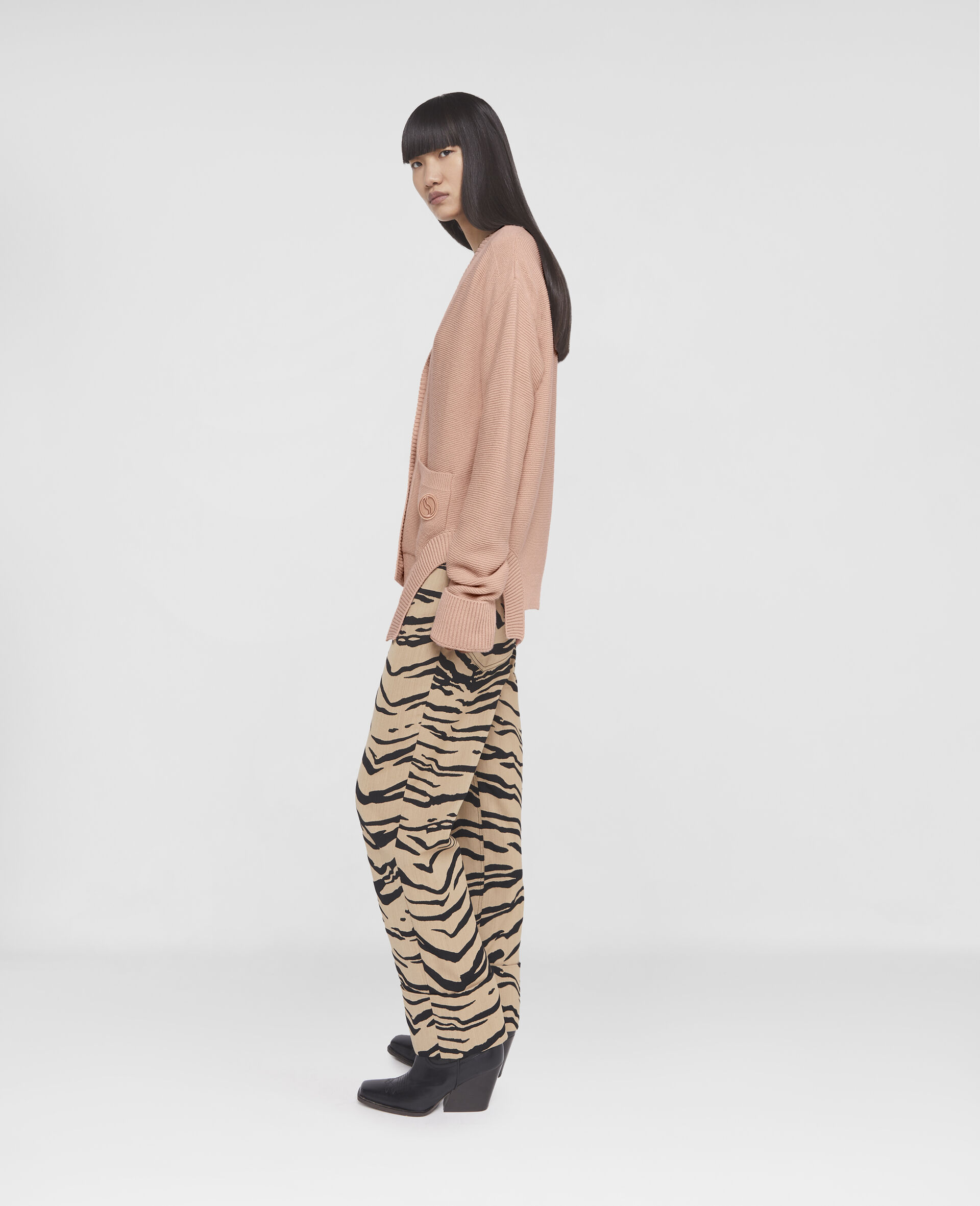 S-Wave Regenerated Cashmere Cardigan-Pink-large image number 2