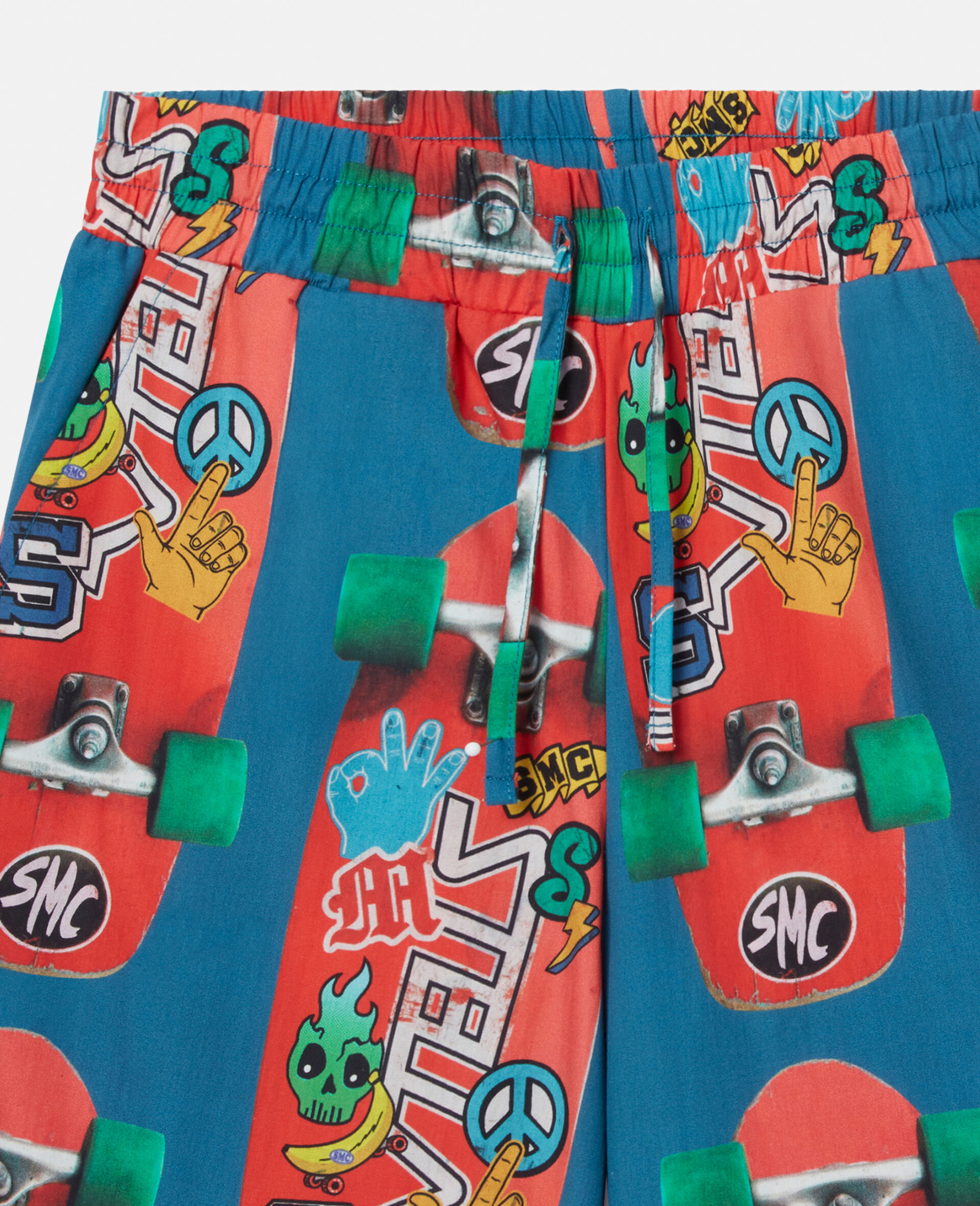 Short avec imprime skateboard-Rouge-large image number 1