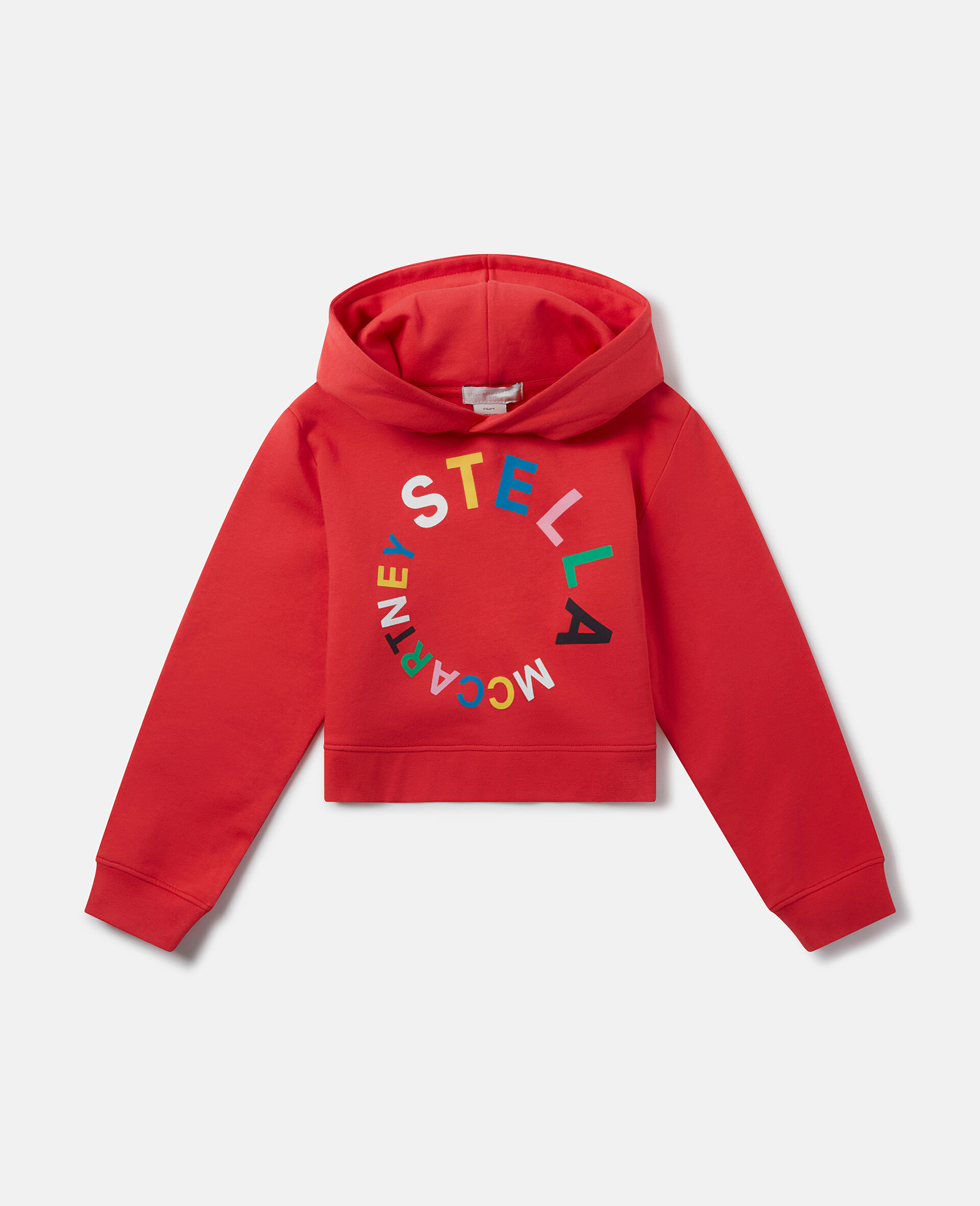 Circular Logo Cropped Hoodie-Red-large image number 0