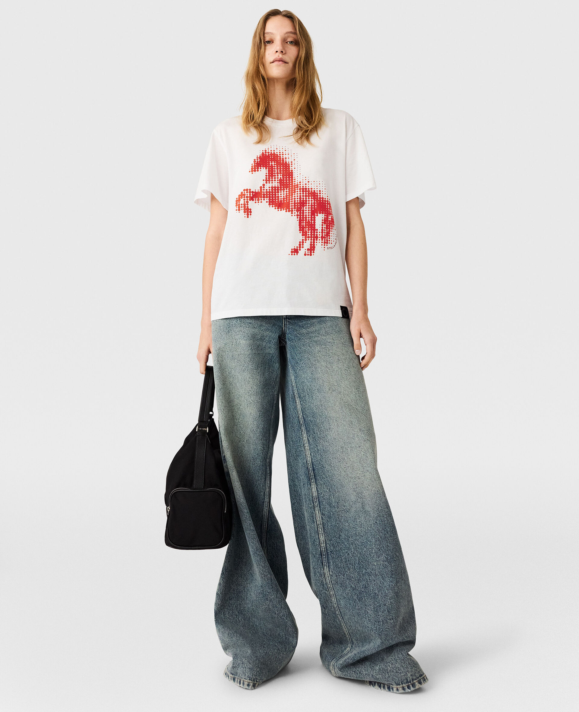 Airbrushed Horse Graphic T-Shirt-Blanc-large image number 4