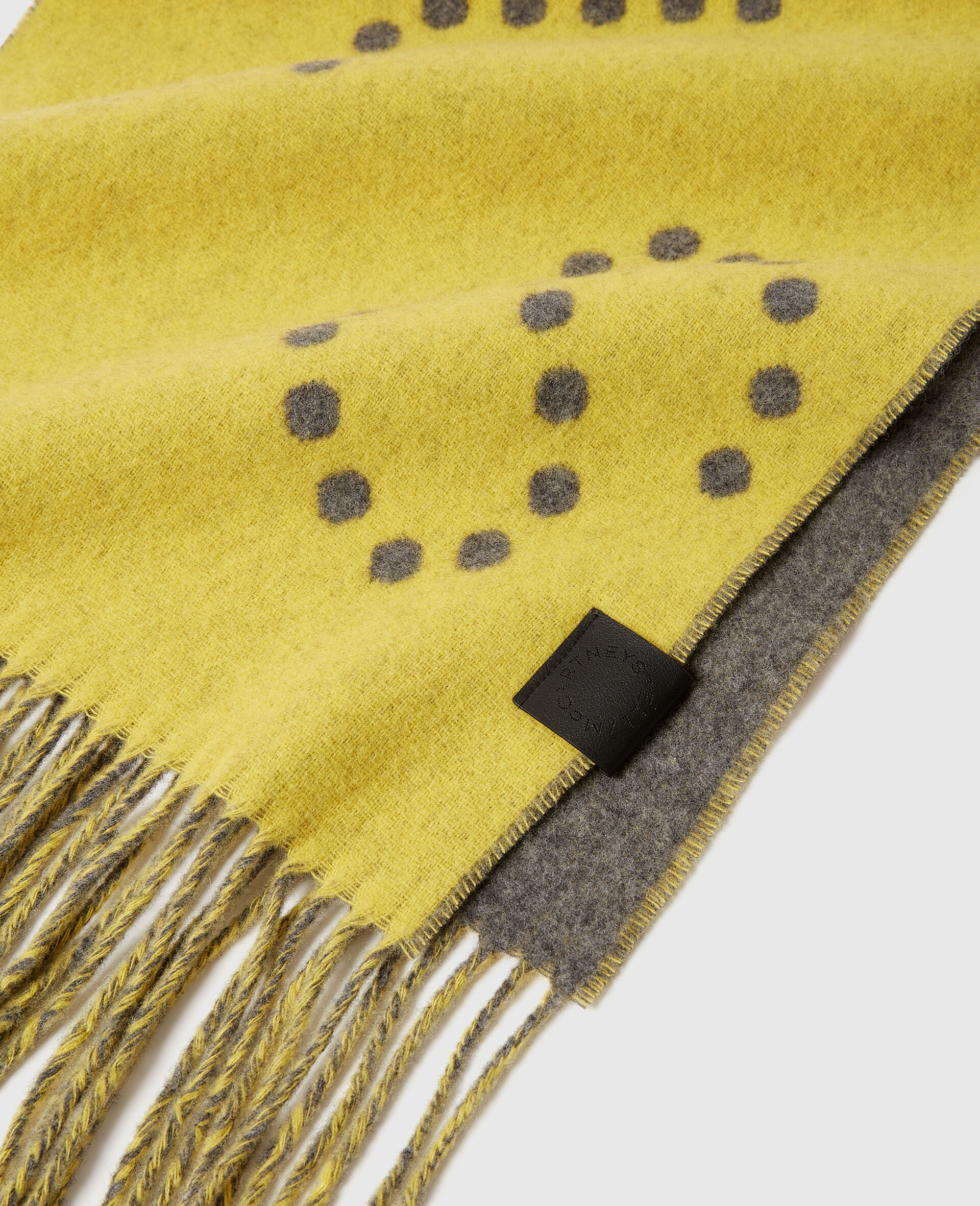 Foulard a franges avec logo-Jaune-medium