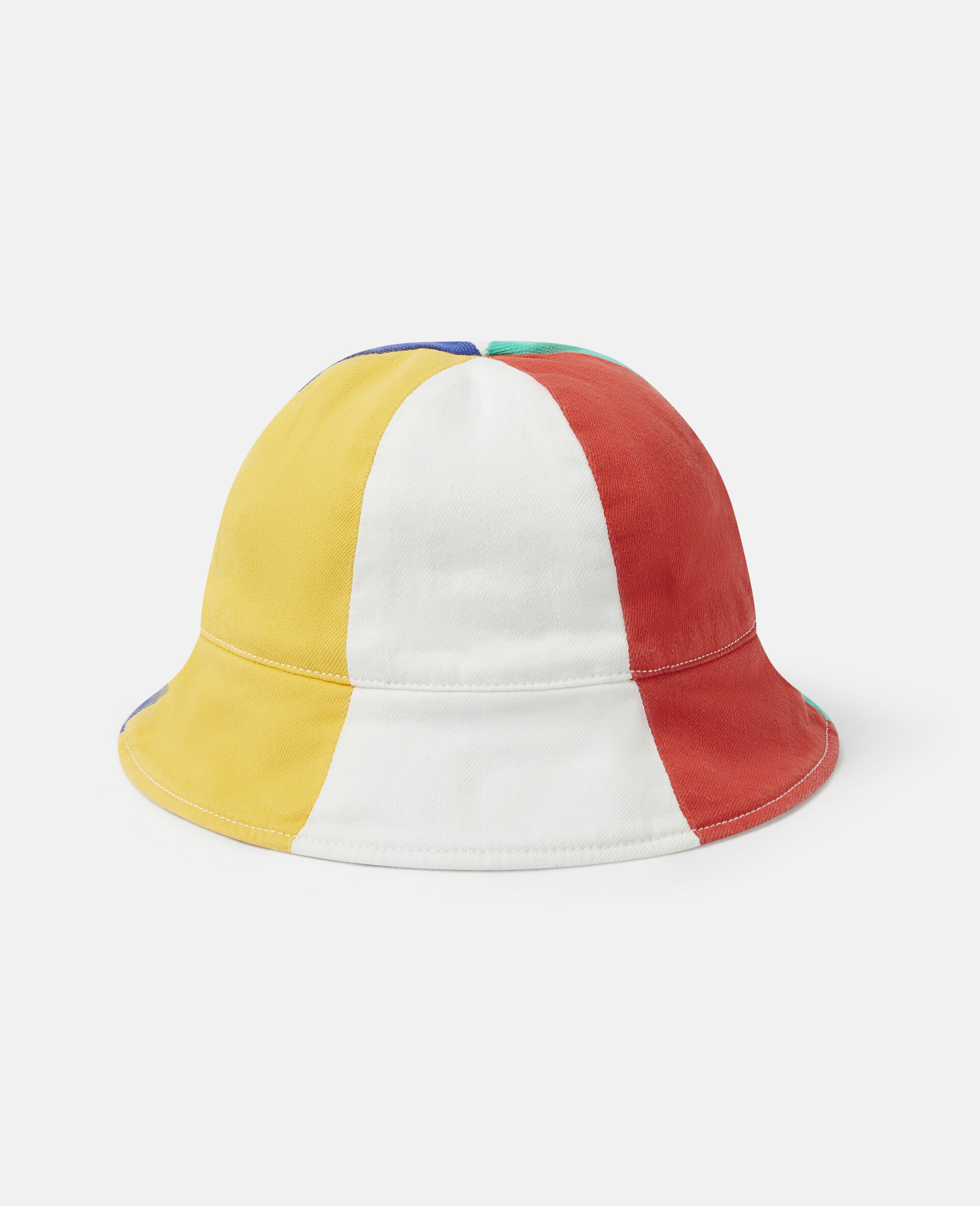Cappello in Denim a Blocchi di Colore-Fantasia-large image number 0