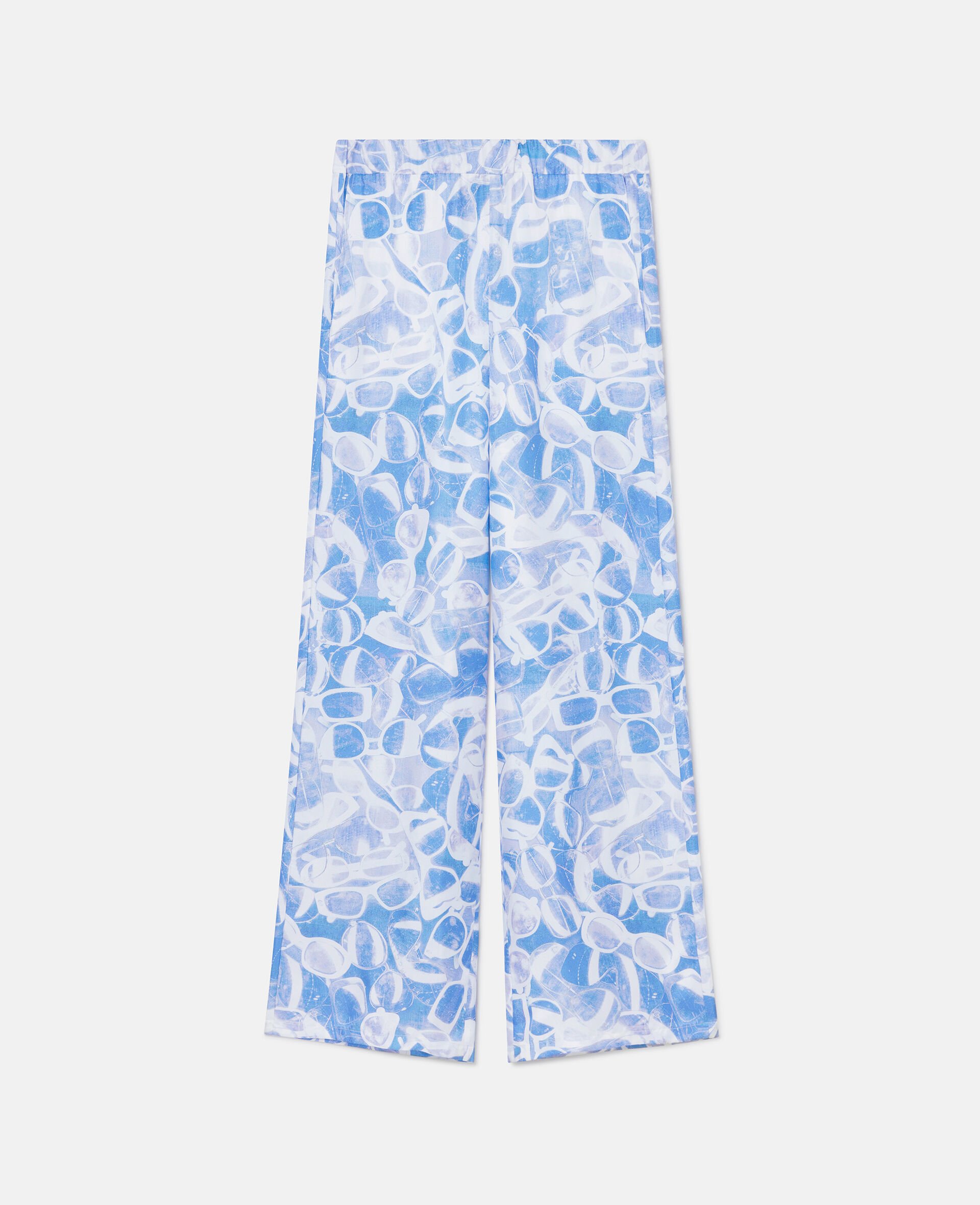 Sunglasses Print Straight-Leg Trousers-Blue-large image number 0