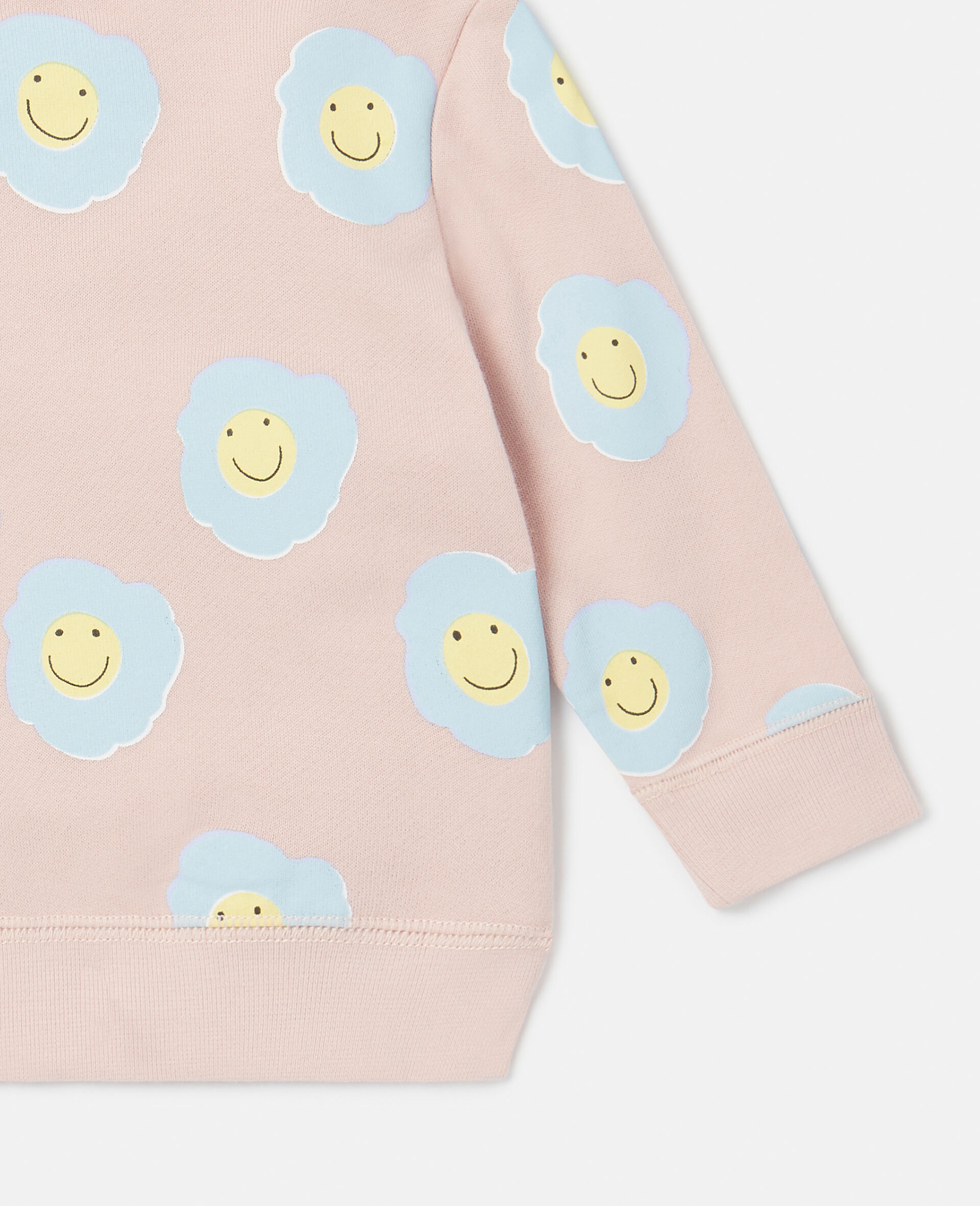 Smiley Flower Print Sweatshirt-Pink-large image number 3