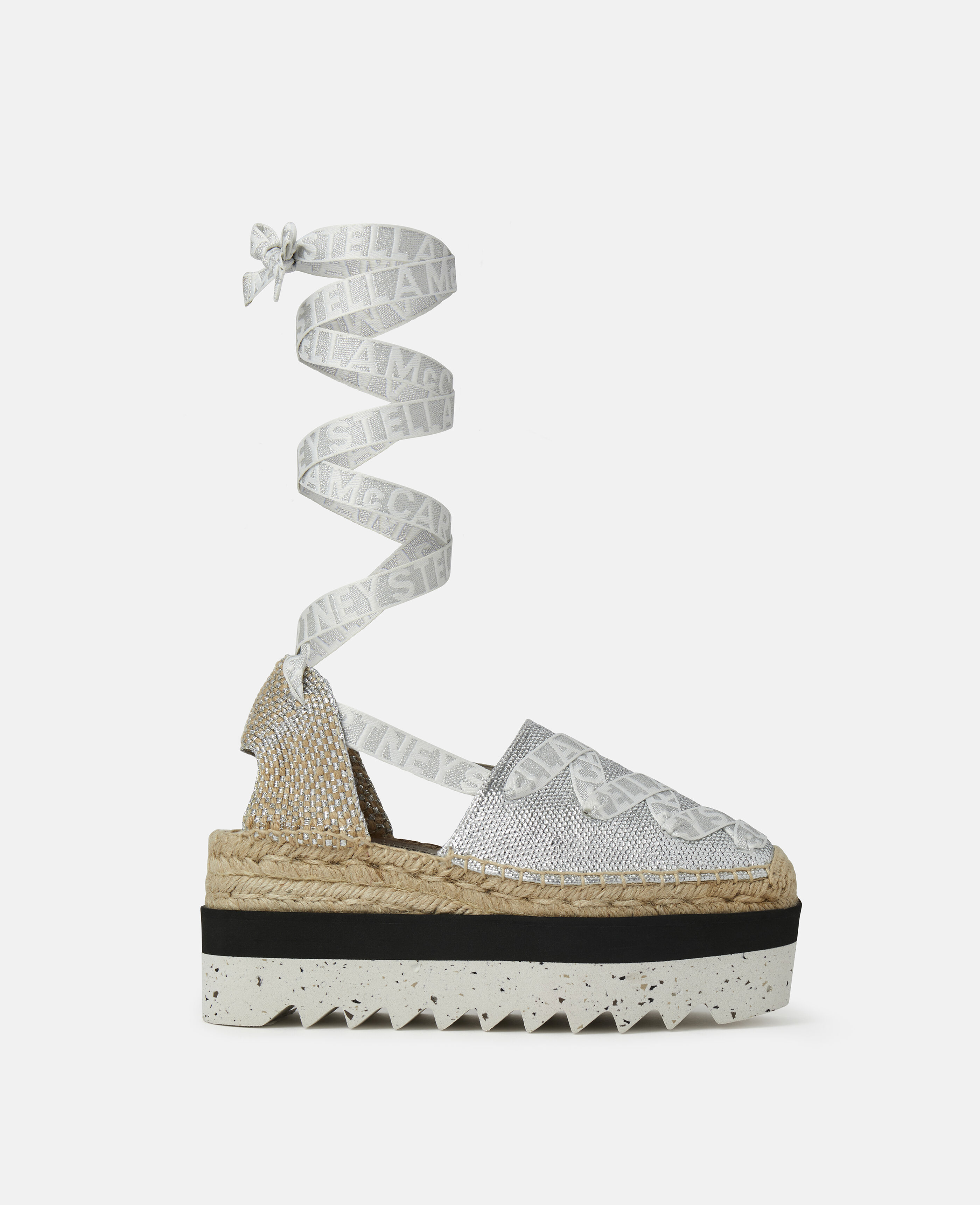 Silver clearance platform espadrilles