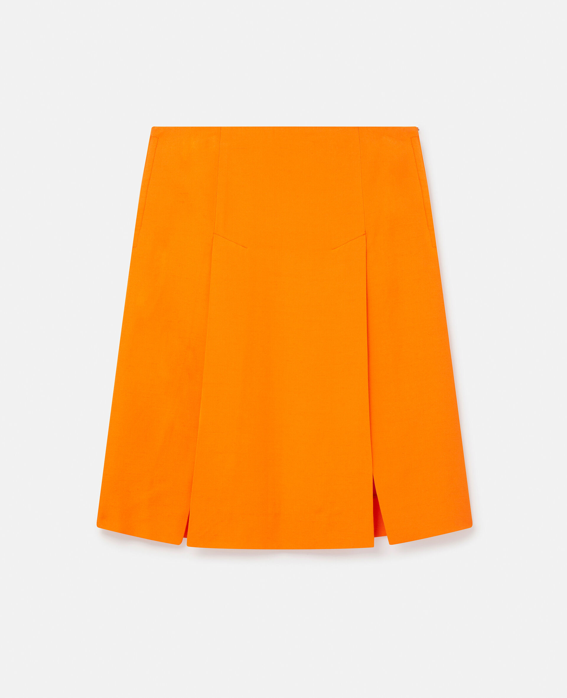 侧开衩精裁半身裙-橙色-medium