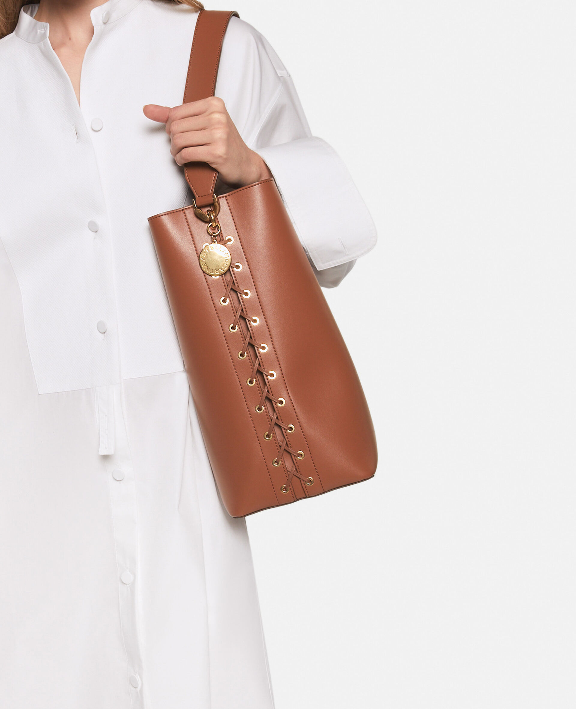 Cabas Frayme à surpiqûres-Marron-model