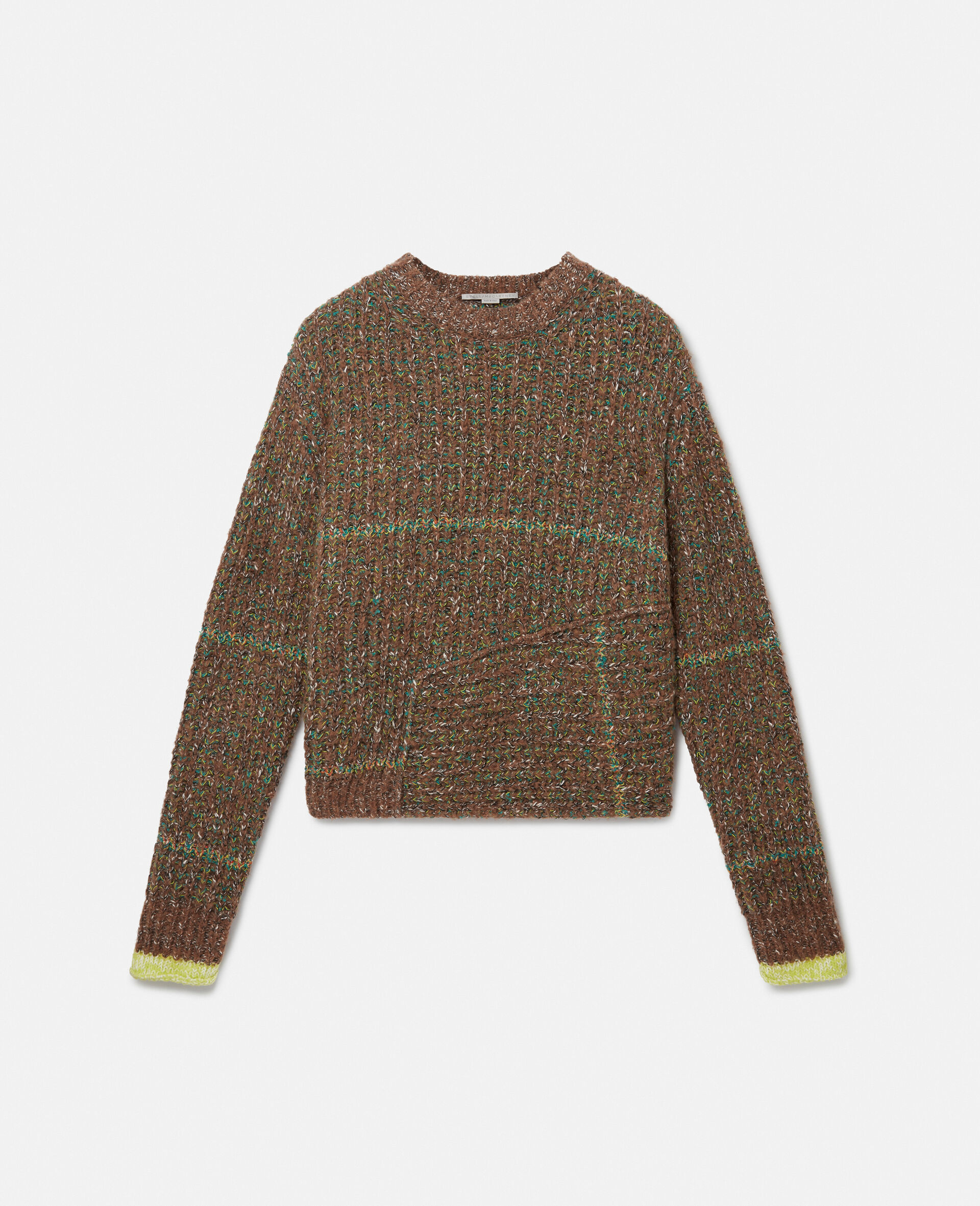 Tweed Knit Jumper-Brown-large image number 0