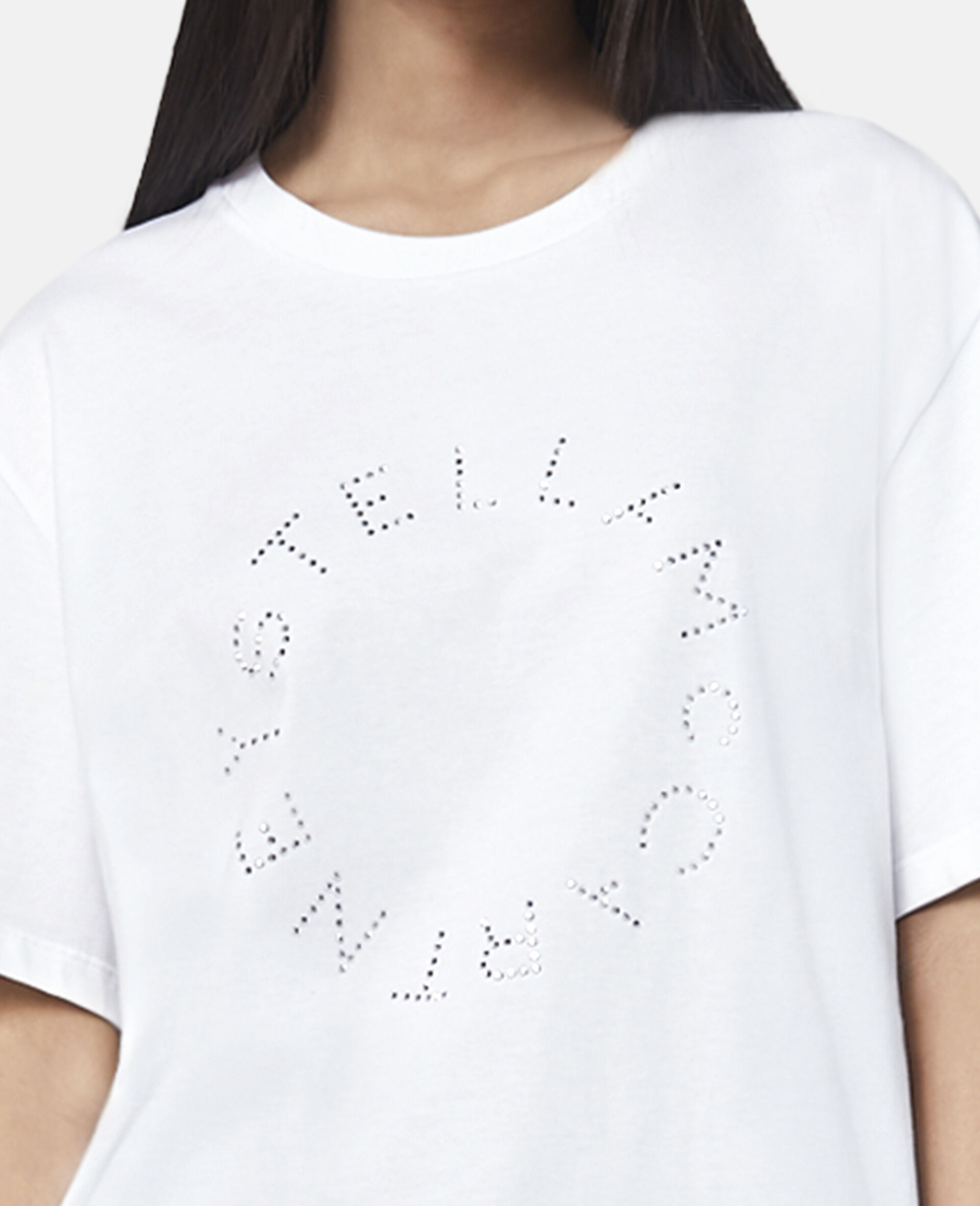 Diamanté Logo T-Shirt-White-large Diamanté Logo T-Shirt-White-large image number 2
