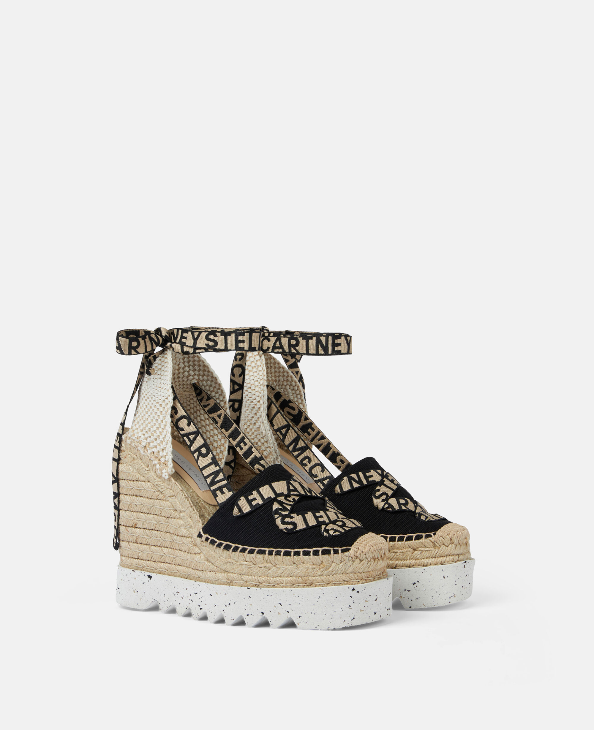 Women Black Gaia Platform Espadrille Wedges Stella McCartney US