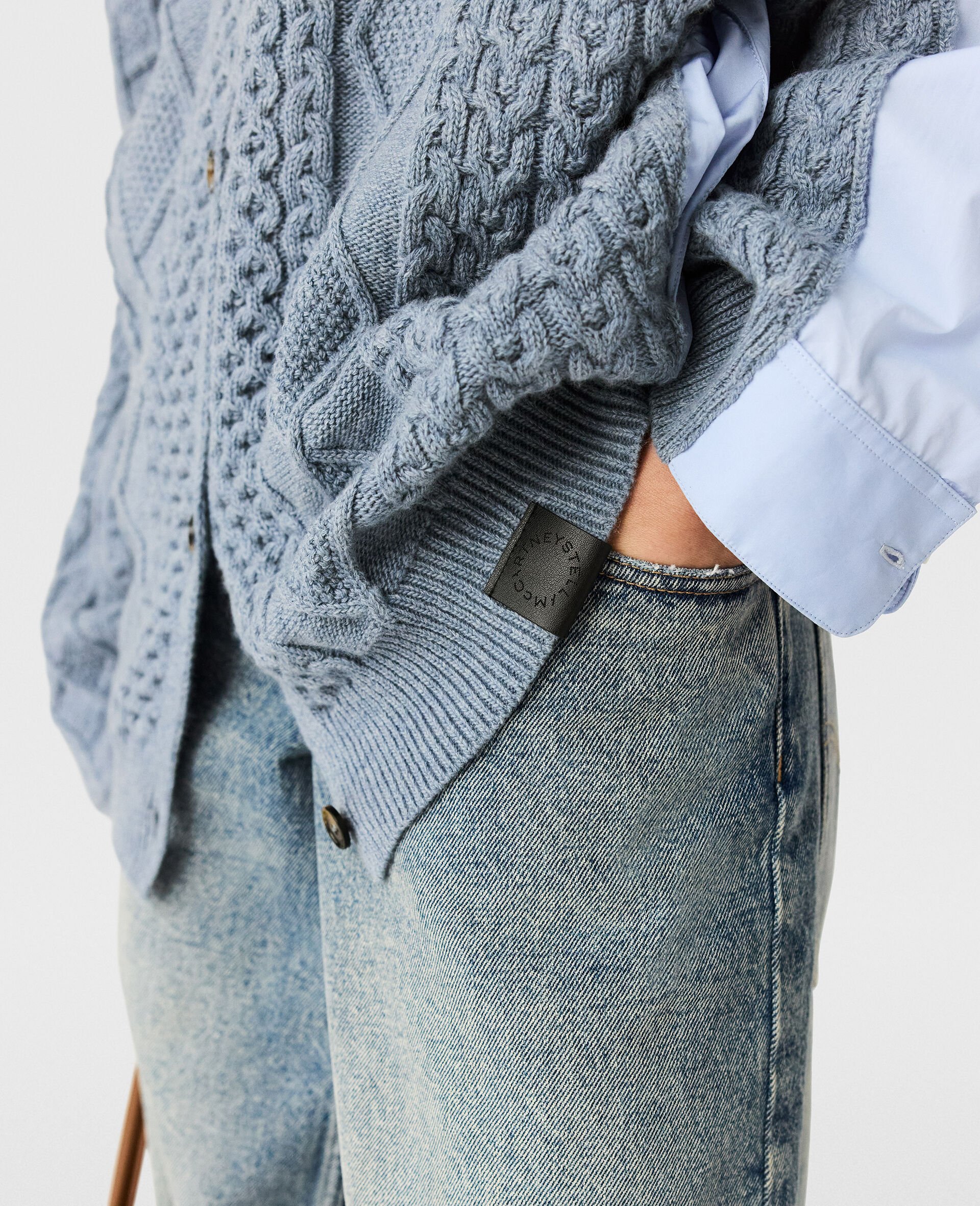 Hybrides Strickhemd und Strickjacke-Blau-large image number 3