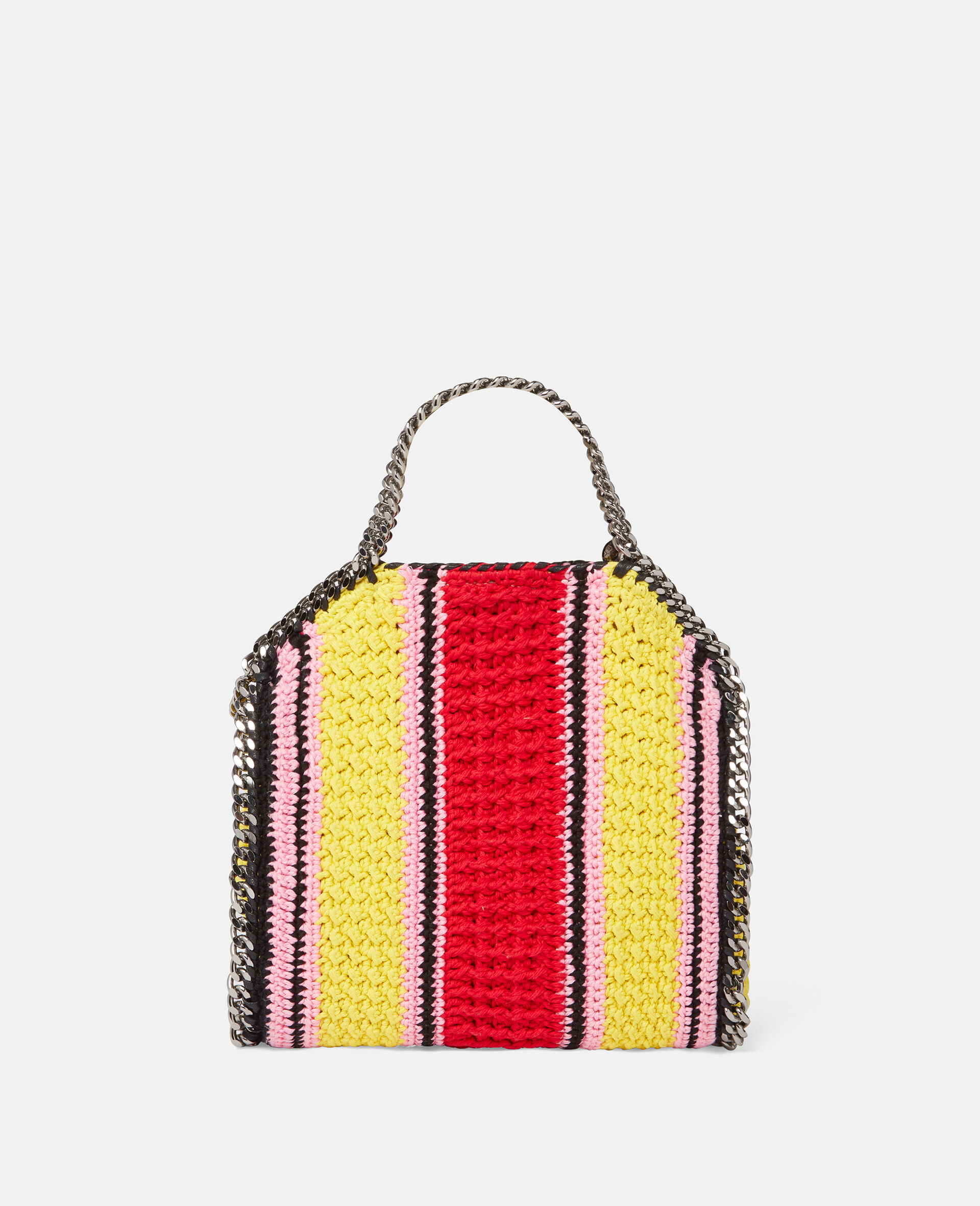 Falabella Striped Cotton Crochet Mini Tote Bag-Green-large image number 3