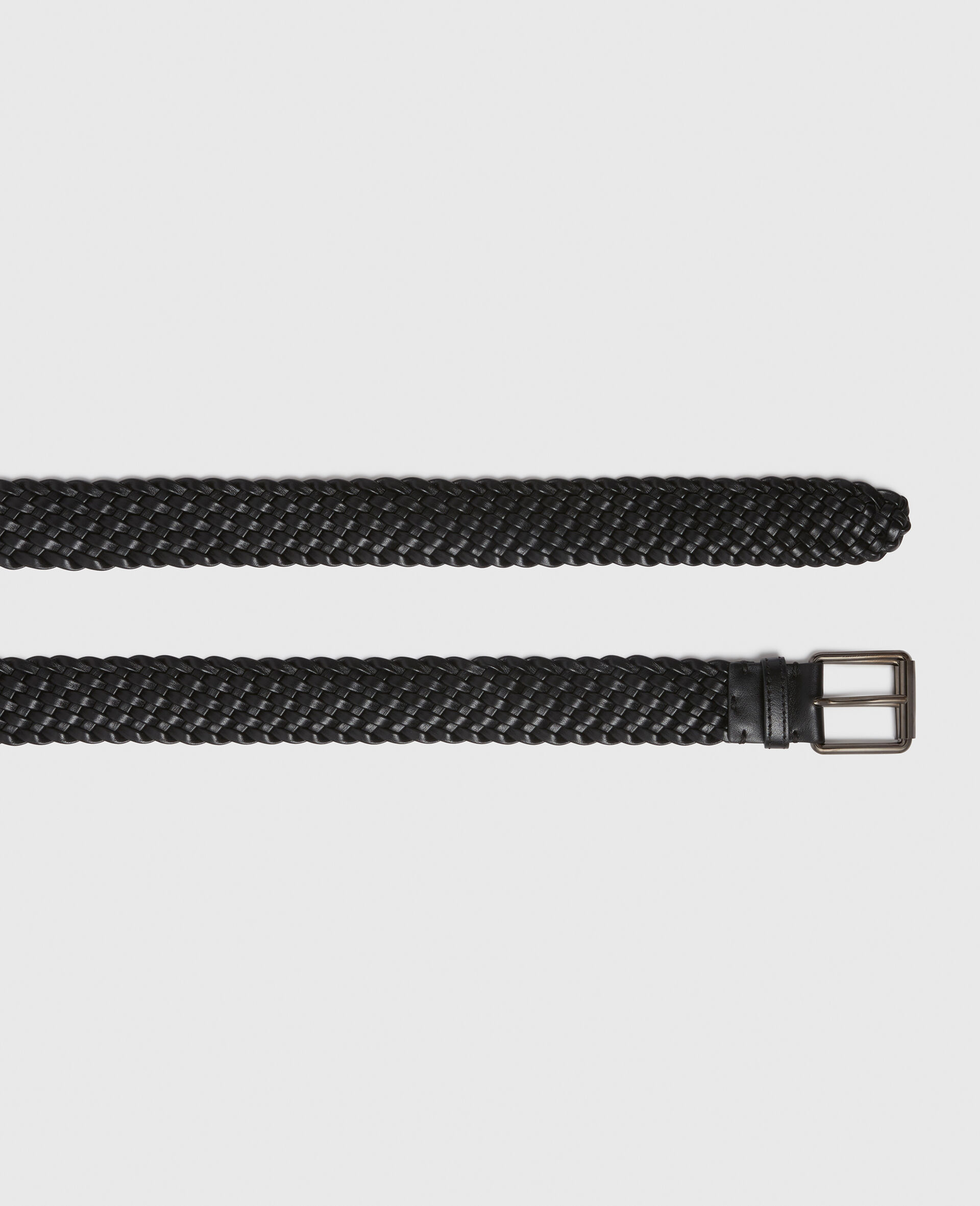 Ceinture a boucle tissee -Noir-medium
