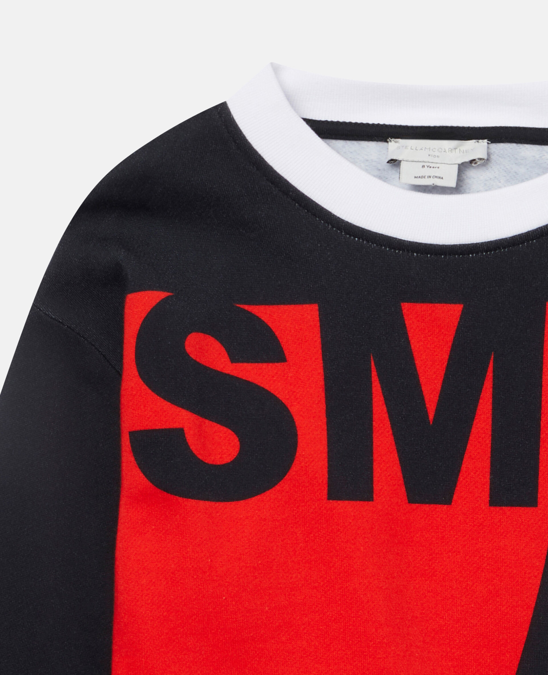 SMC Print Cotton Fleece Sweatshirt-Black-large image number 1