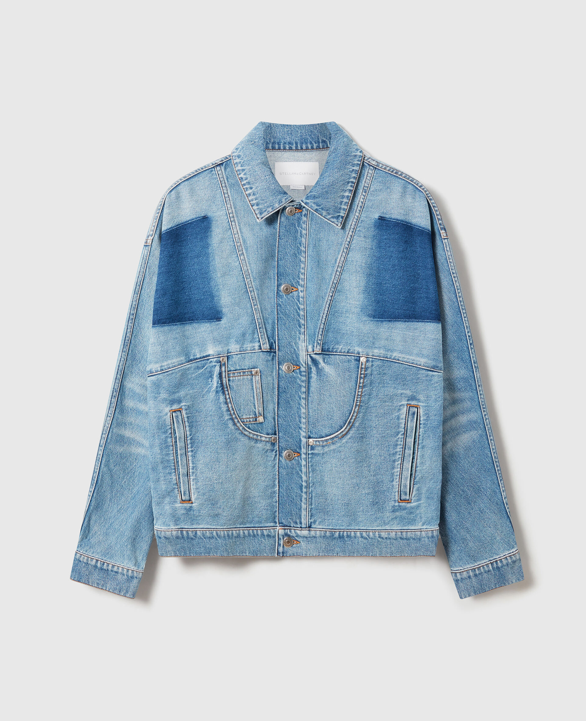 Deconstructed Denim Jacket-Blue-medium