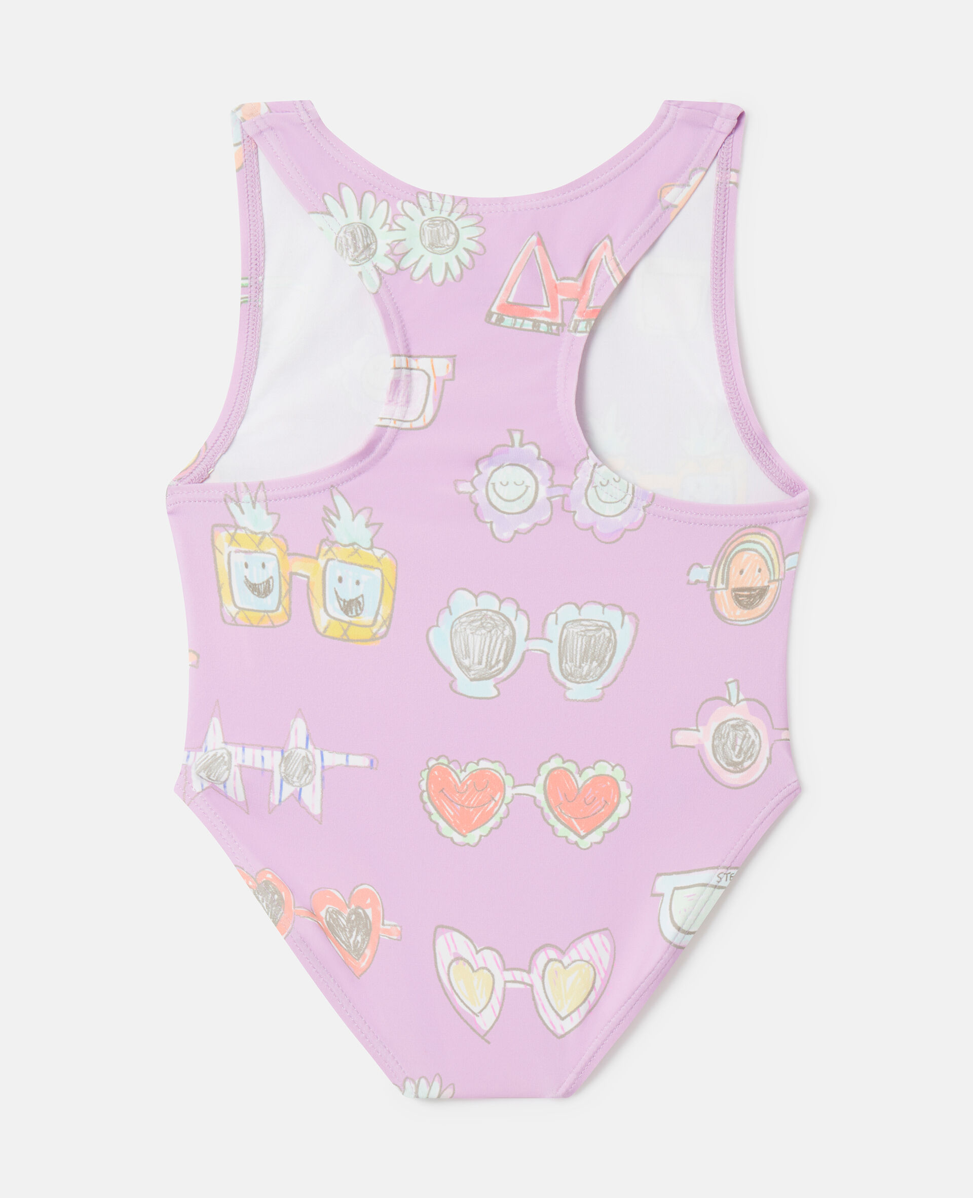 Women Pink Sunglasses Doodle Print Swimsuit | Stella McCartney QA