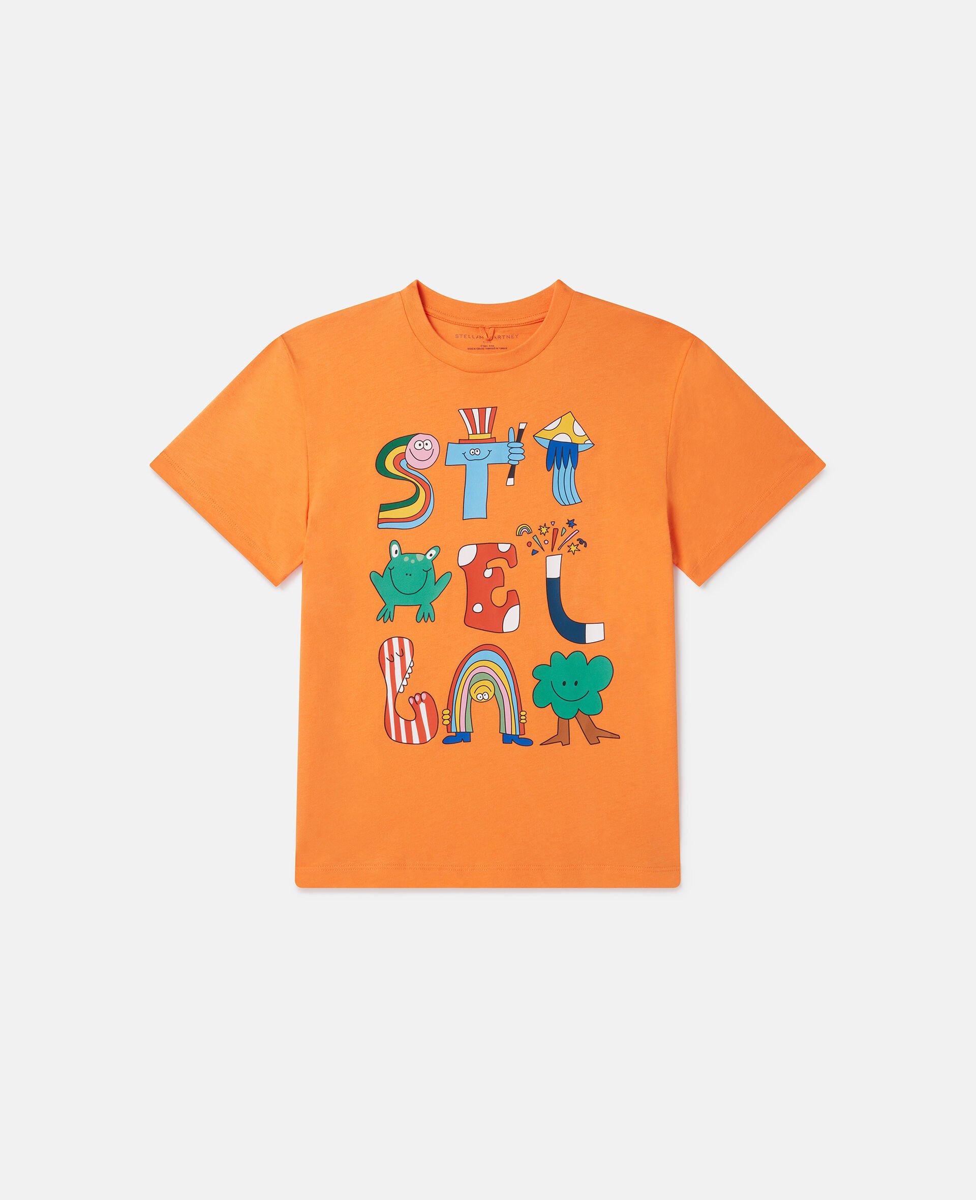 Stella Woodland Lettering Crewneck T-Shirt-Orange-large image number 0