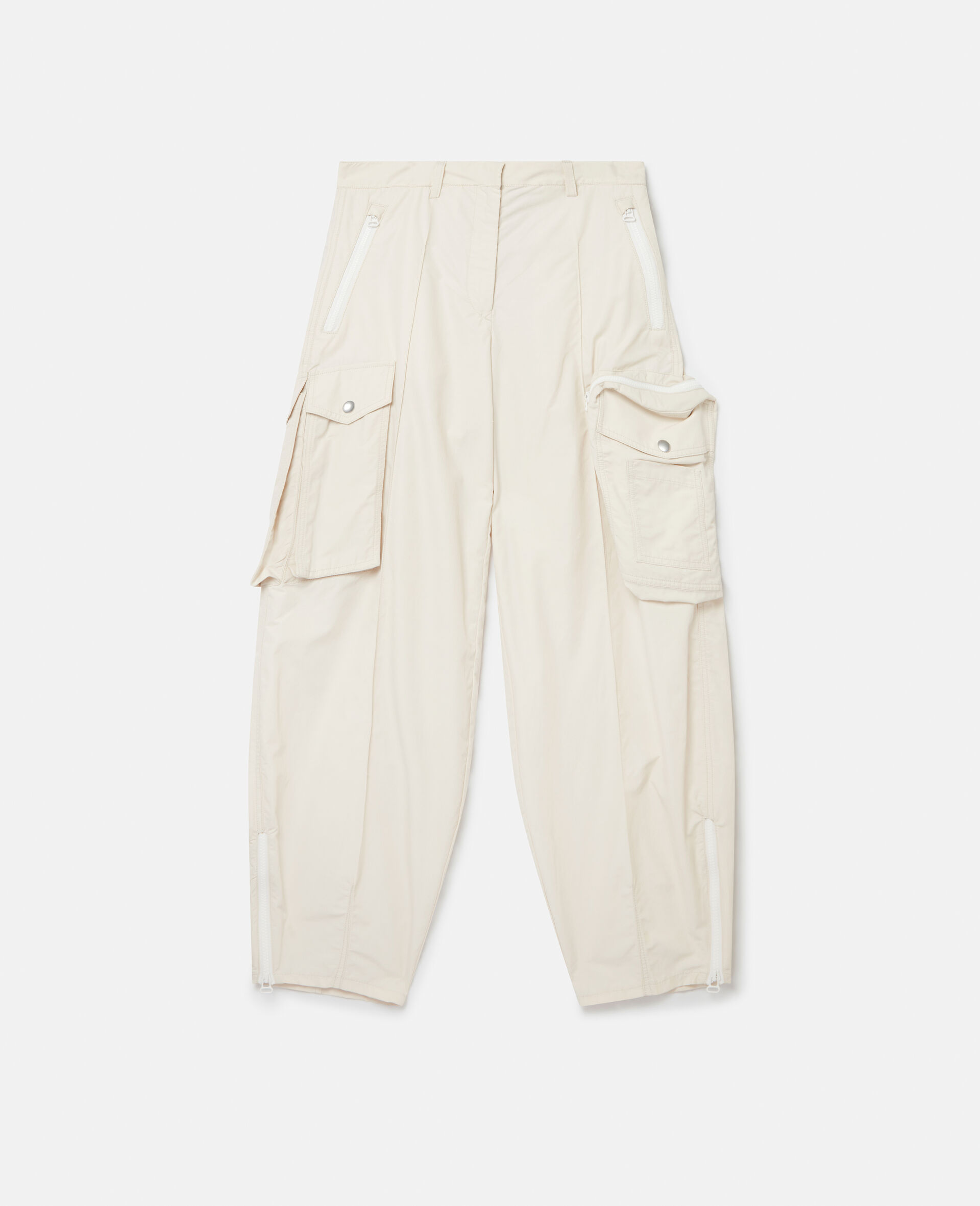 Balloon Leg Cargo Trousers-Beige-large image number 0