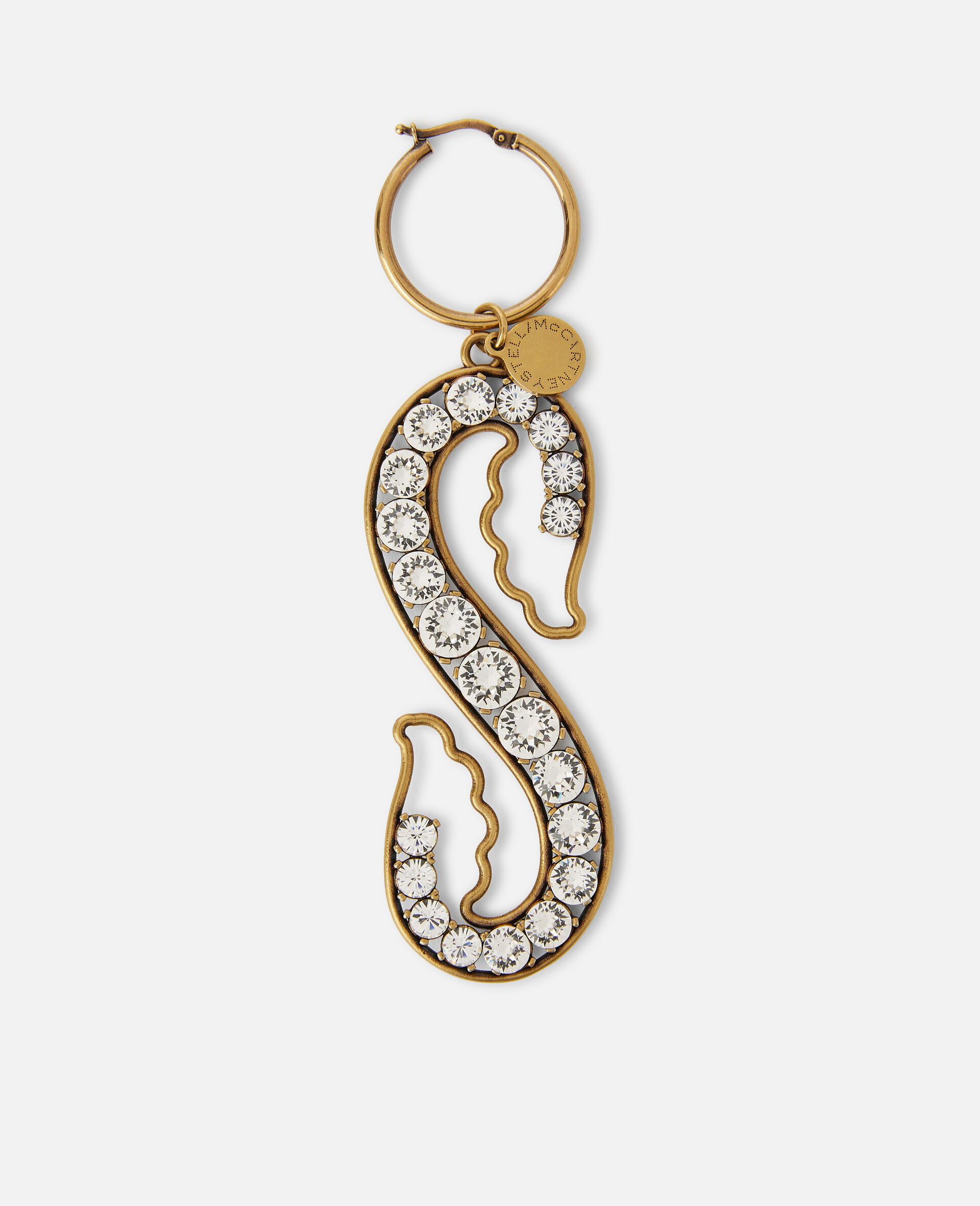 Brass & Crystal Left Earring-Yellow-large Brass & Crystal Left Earring-Yellow-large image number 1