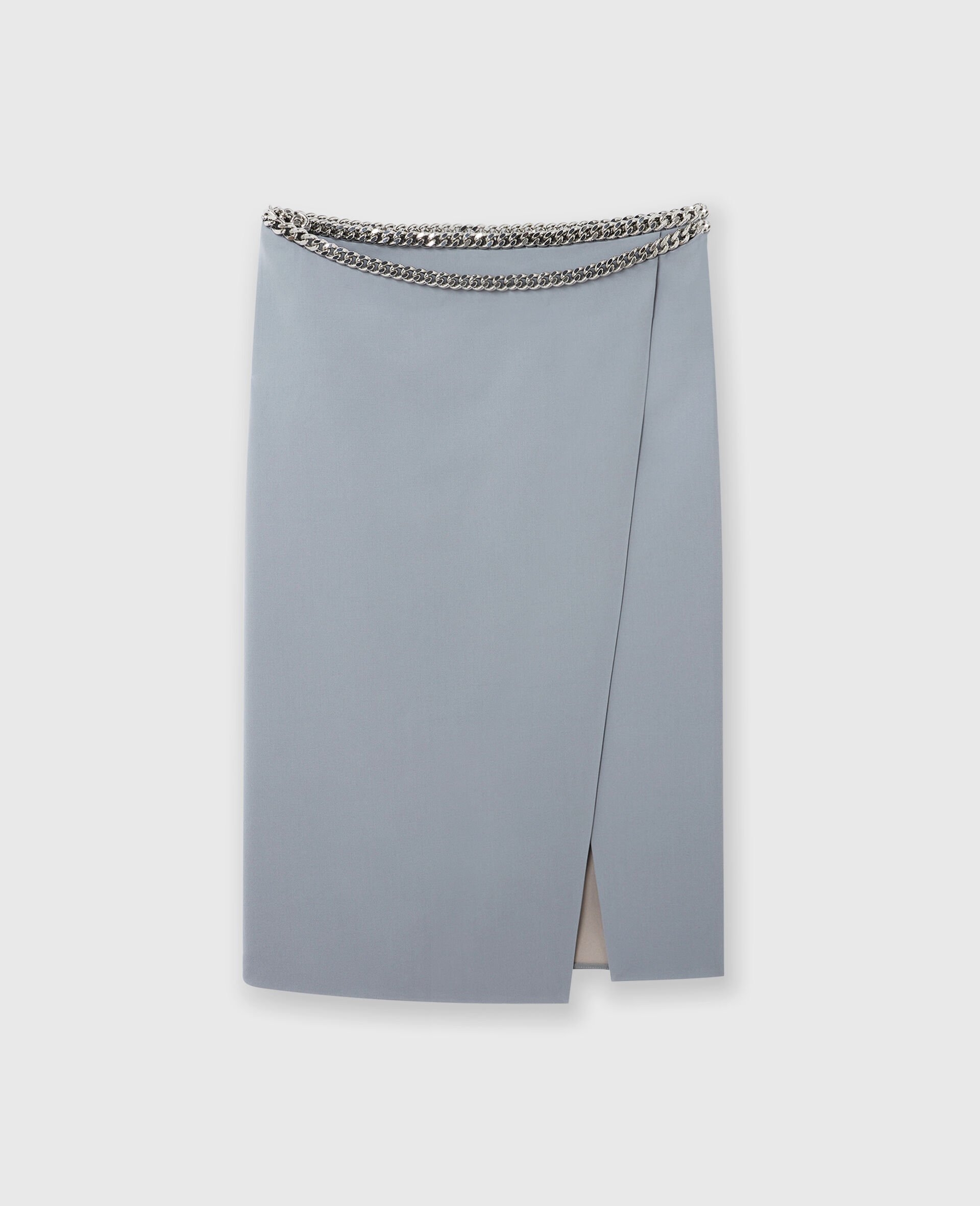 Falabella Chain Wool Midi Skirt-Grey-large image number 0