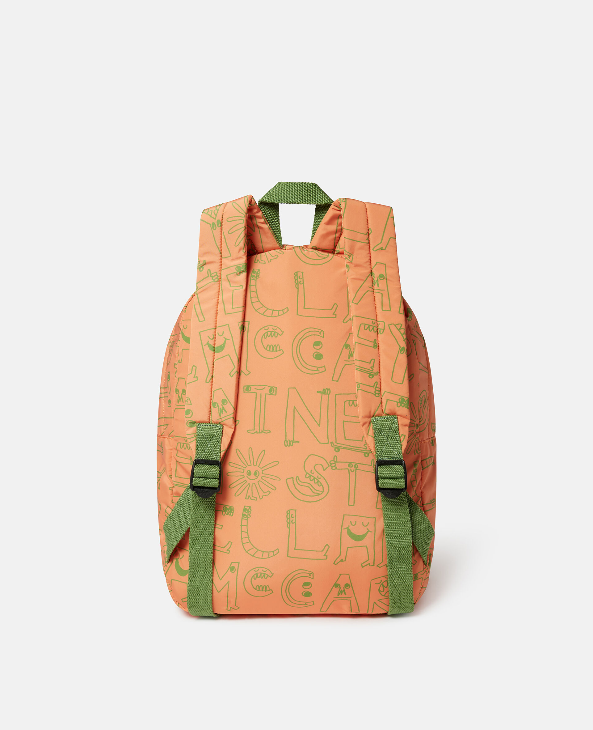 Lettering Print Backpack-Orange-large image number 2